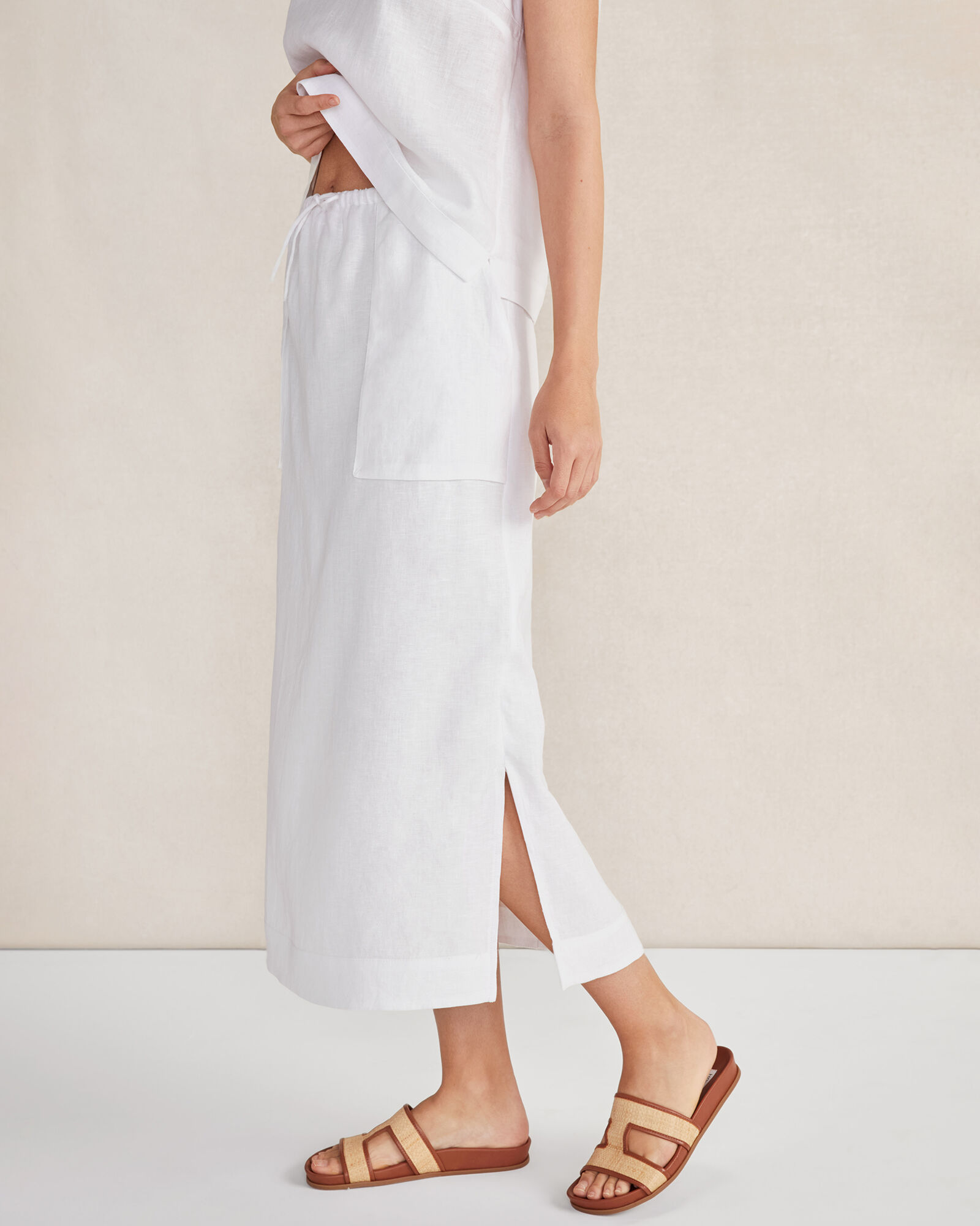 Linen utility skirt best sale