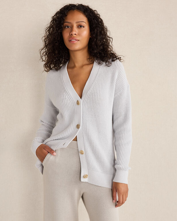 Organic Cotton Shaker Stitch Cardigan