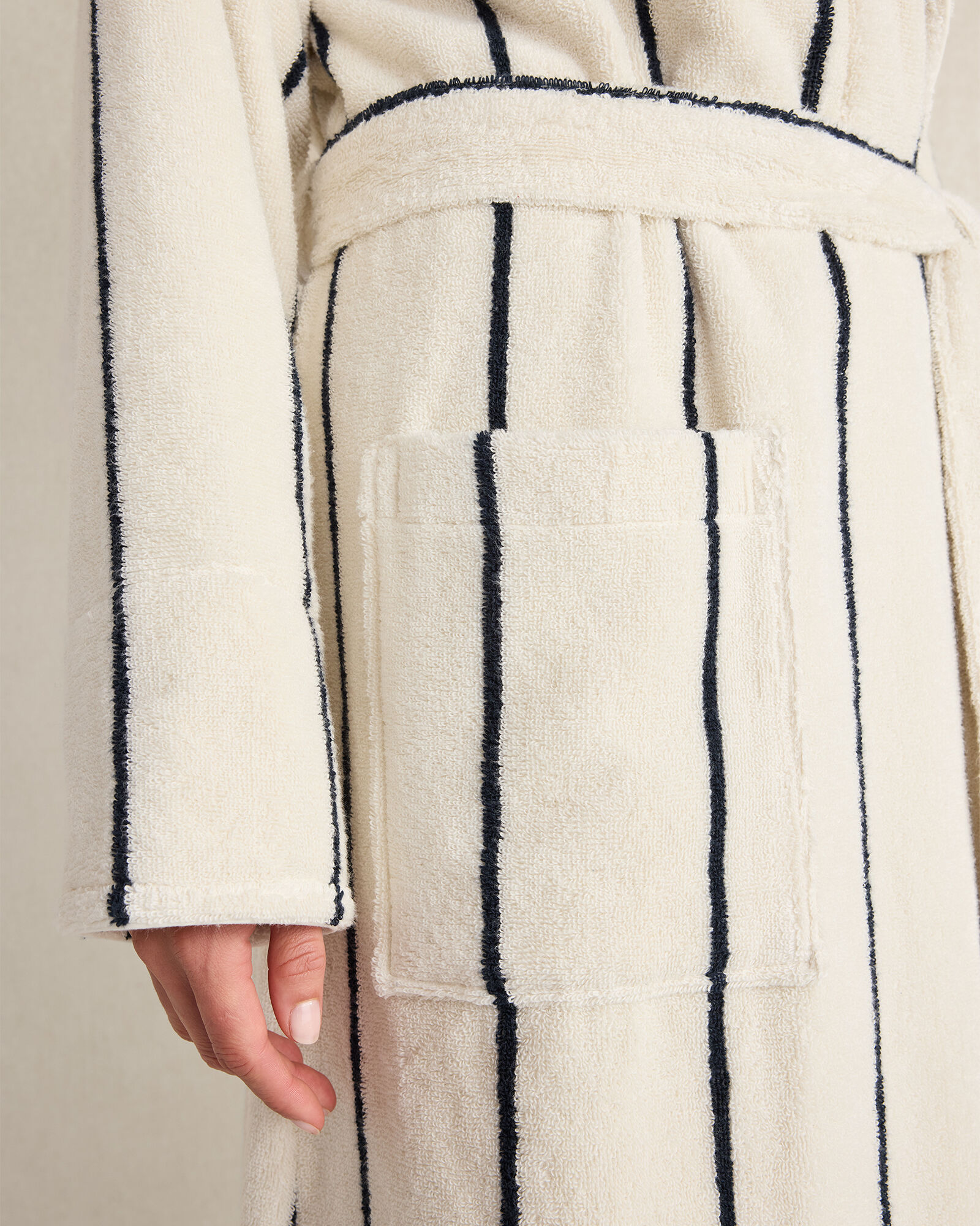 Plush Terry Striped Robe + Tote Set