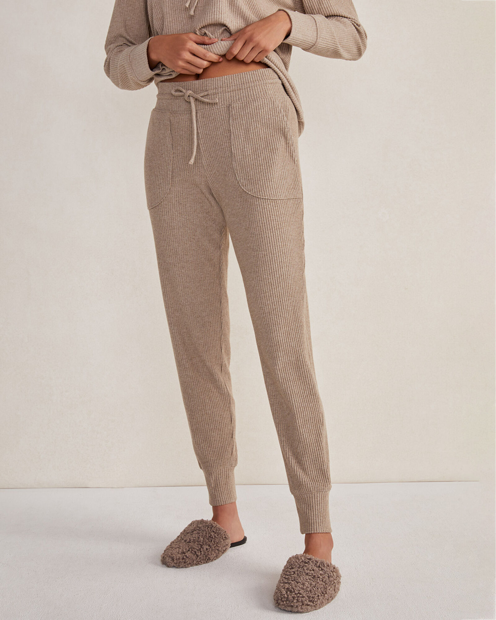 Velour Ribbed Joggers Haven Well Within