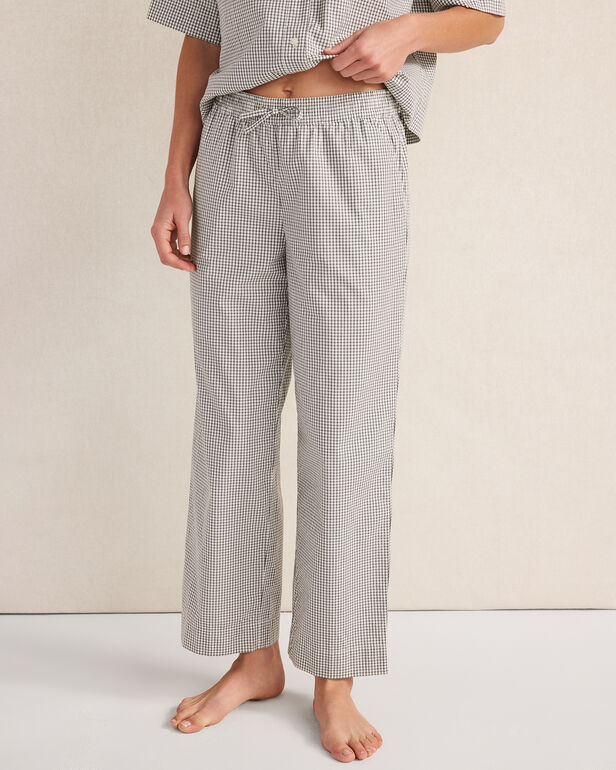 Organic Cotton Poplin Gingham Pajama Pants