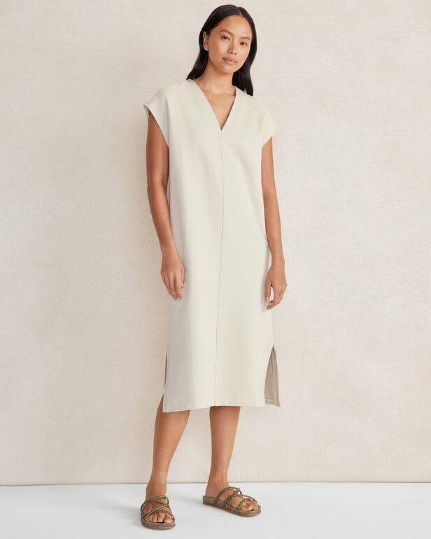 Organic Cotton French Terry V-Neck Dress
