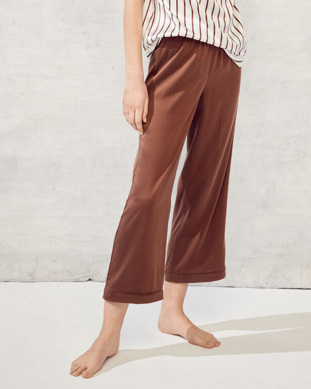 Washable Silk Cropped Pants