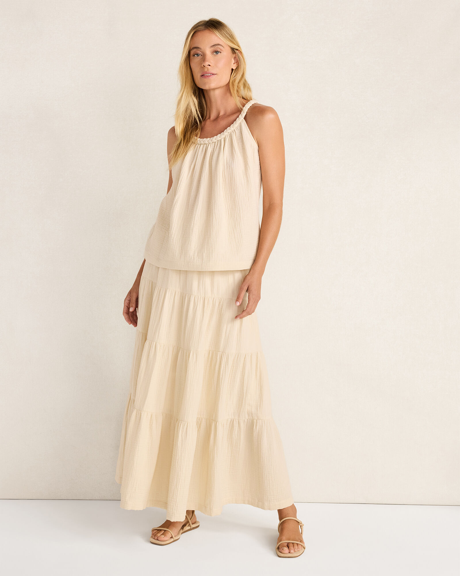 Organic Cotton Gauze Braided Top