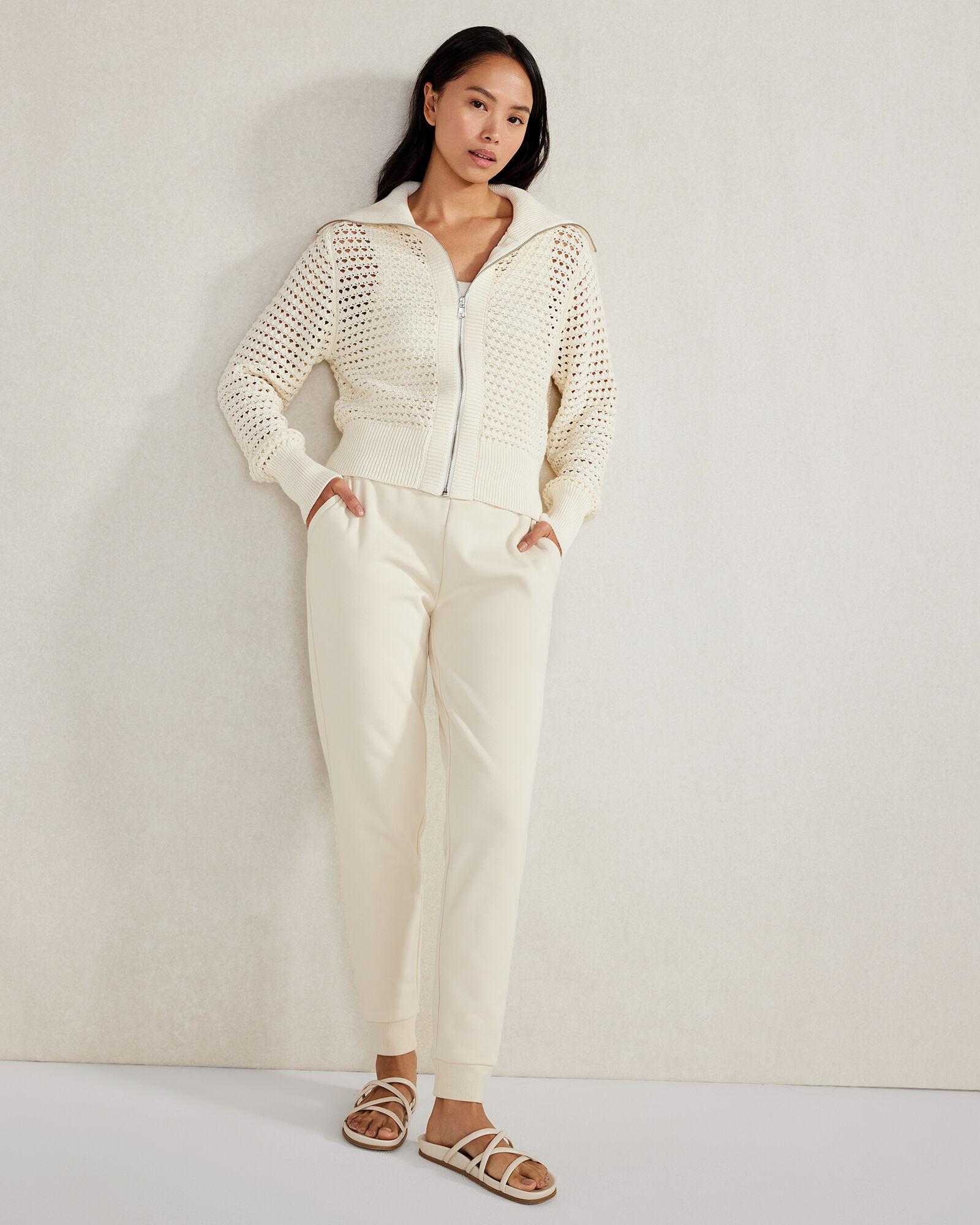 (取寄) バーリー レディース エロイーズ フル ジップ ニット Varley women Eloise Full Zip Knit Egret Eloise Full Zip Knit