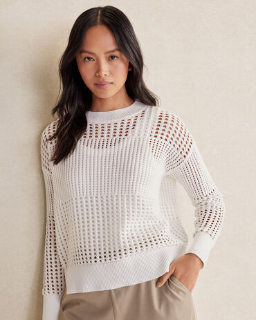 Organic Cotton Texture Block Sweater