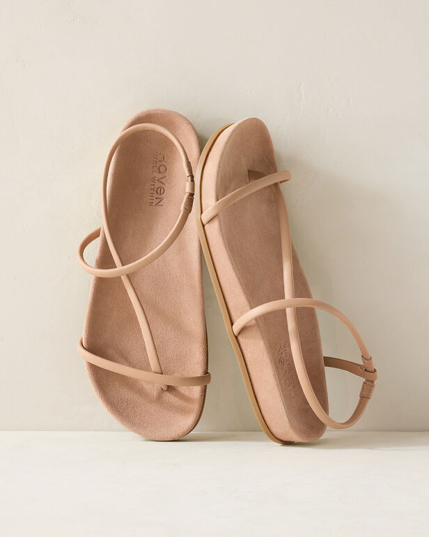 Strappy Leather Molded Sandals