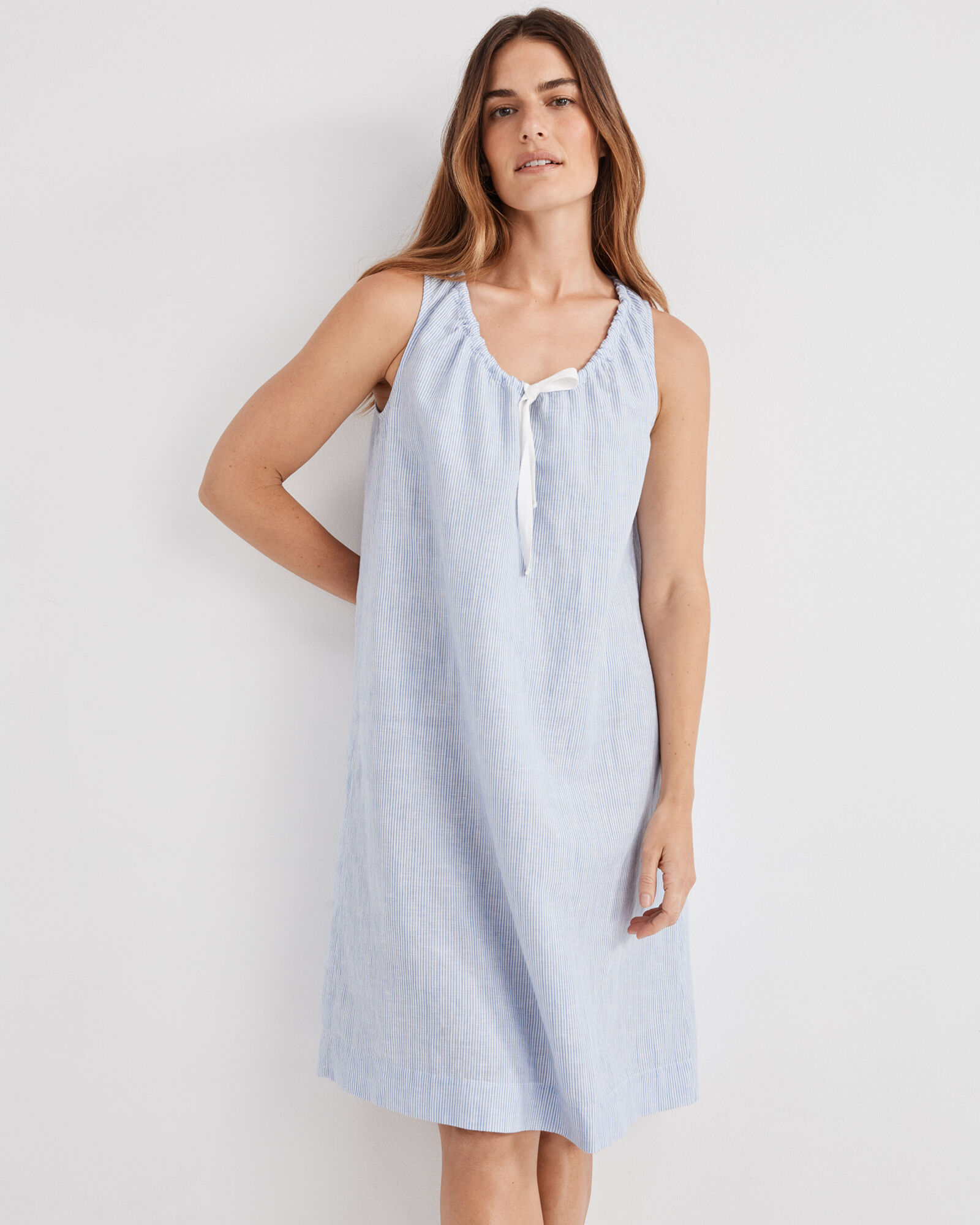 knee length dresses for ladies Linen Nightgown, Linen Sleepwear main image 1