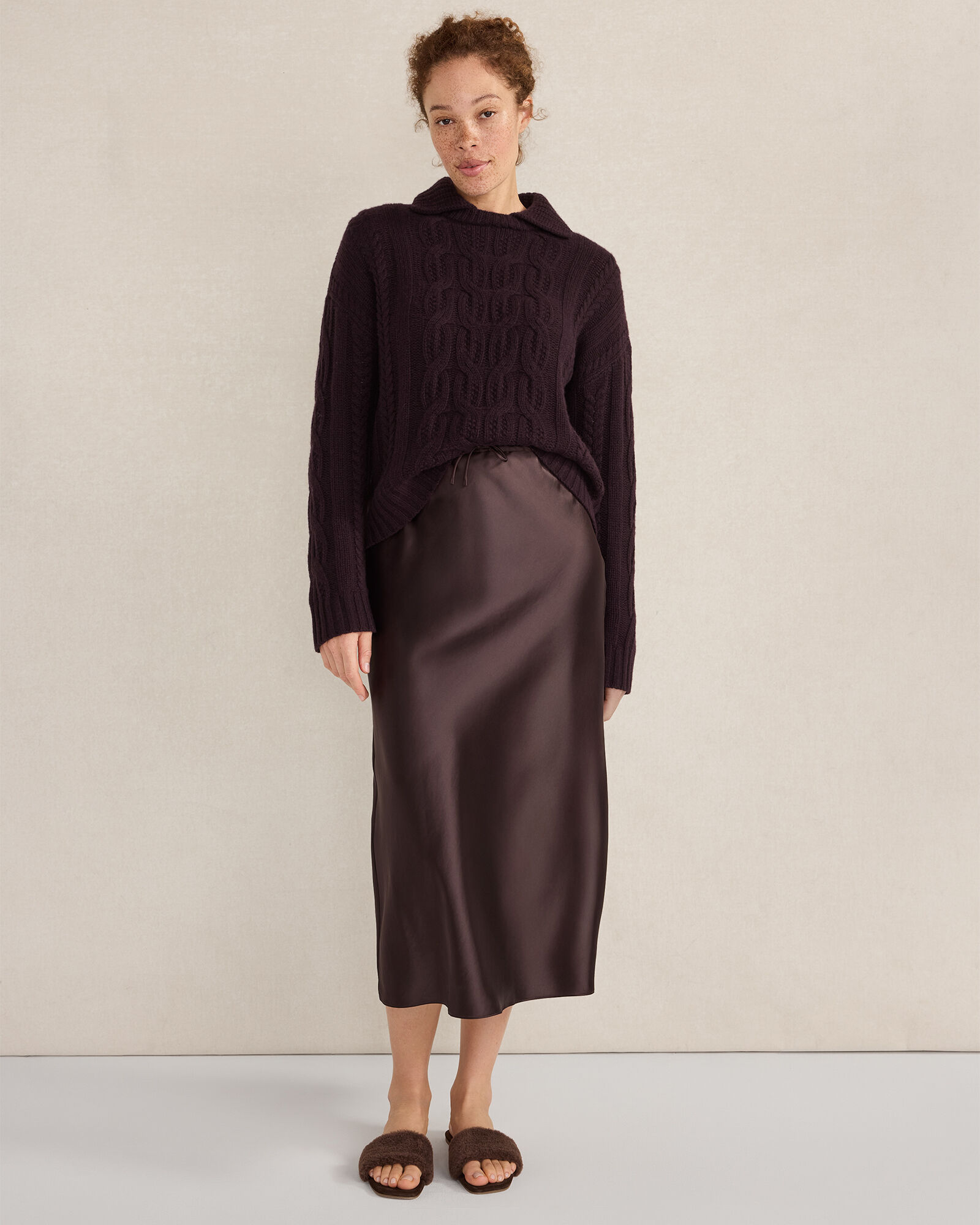 Flowy Drawstring Midi Skirt