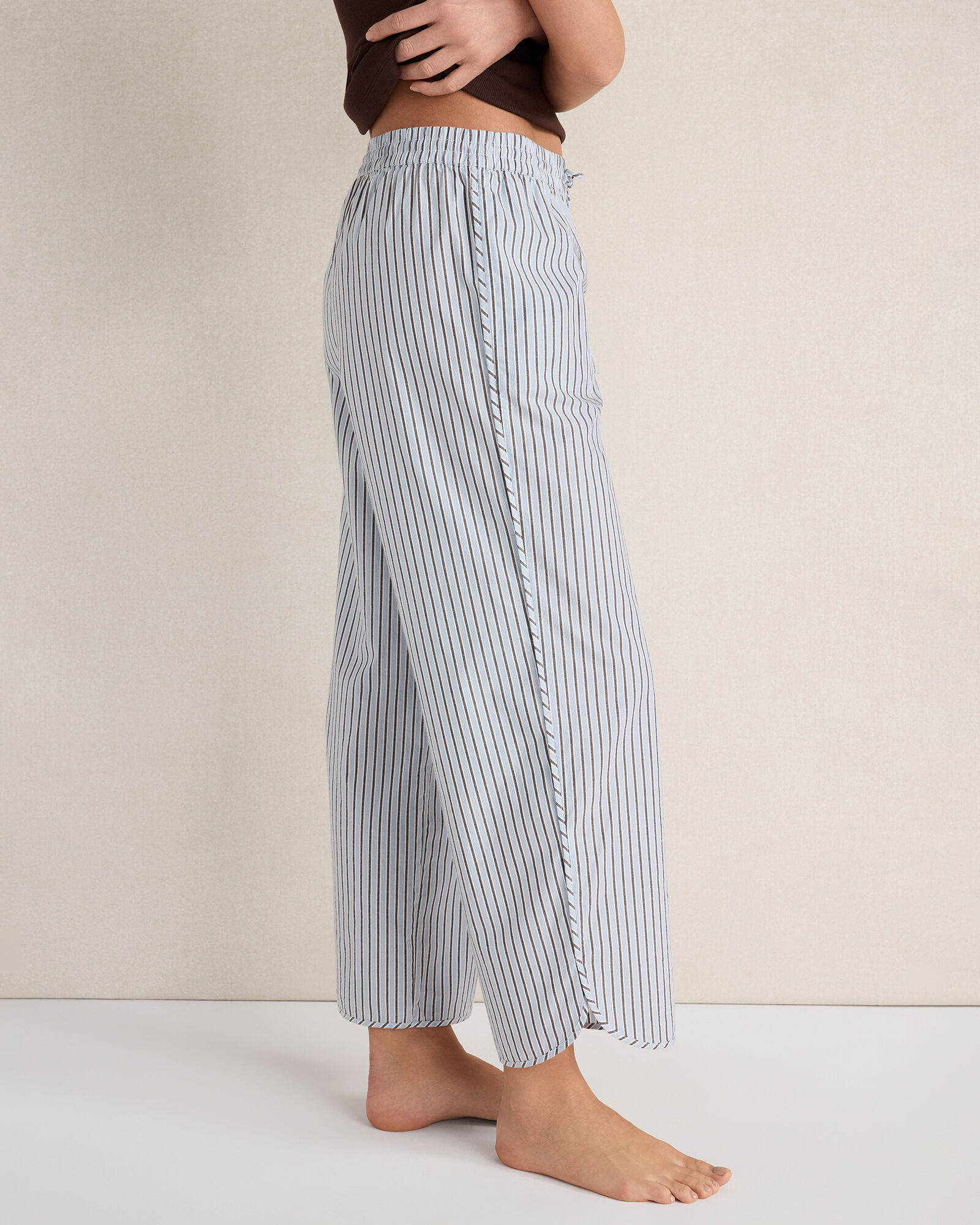 Organic Cotton Poplin Iris Stripe Pajama Pants