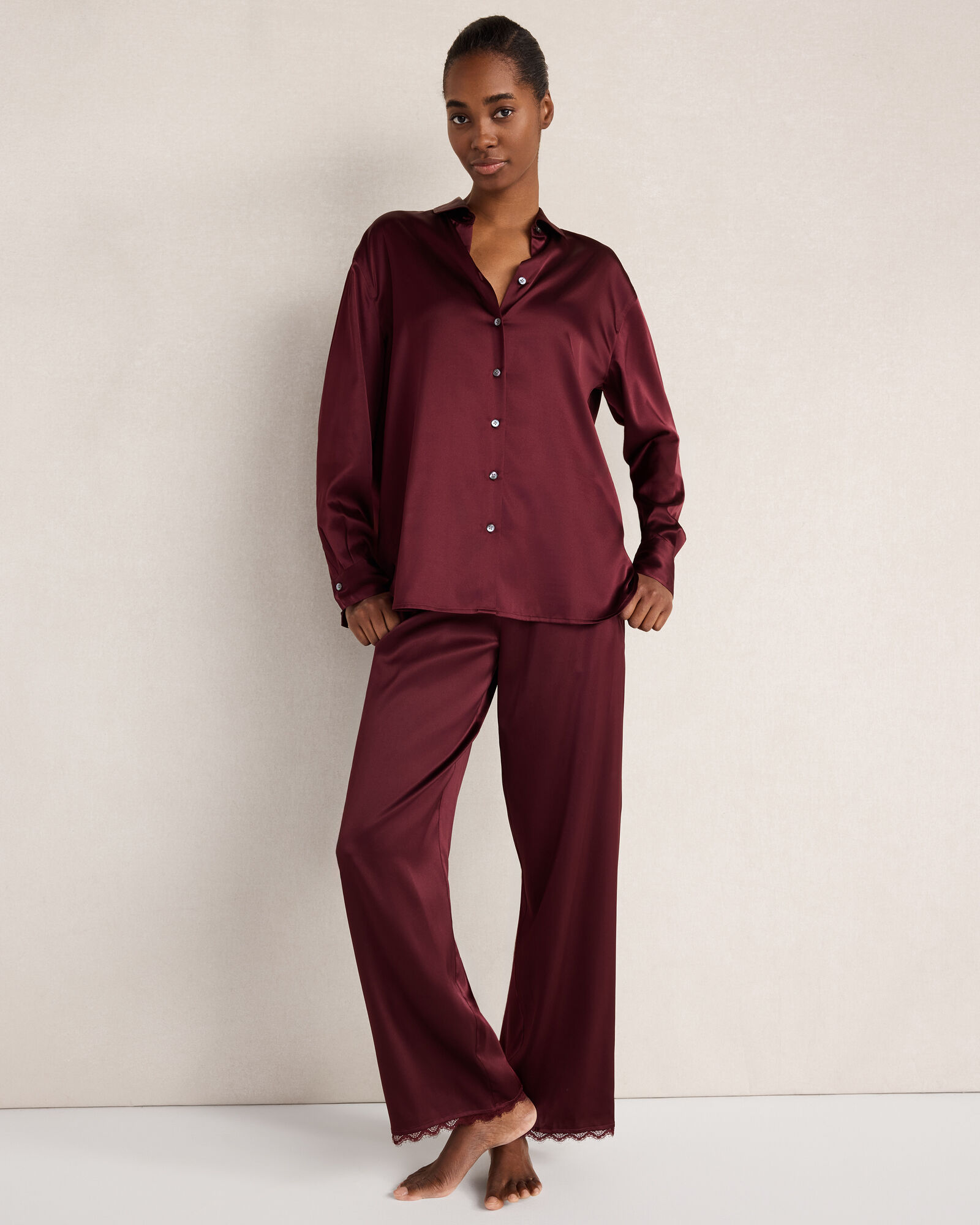 Washable Silk Lace Pajama Pants