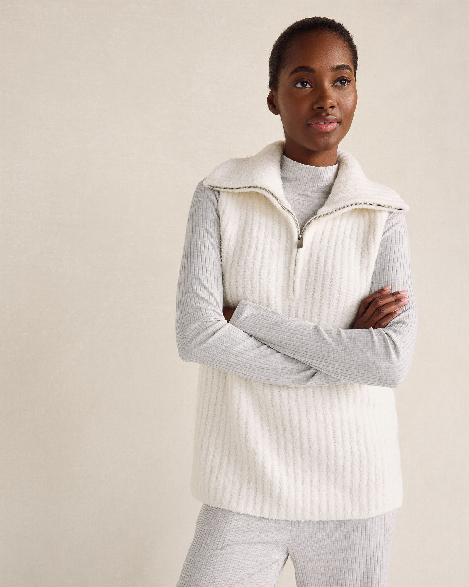 Balance Textured Half-Zip Vest