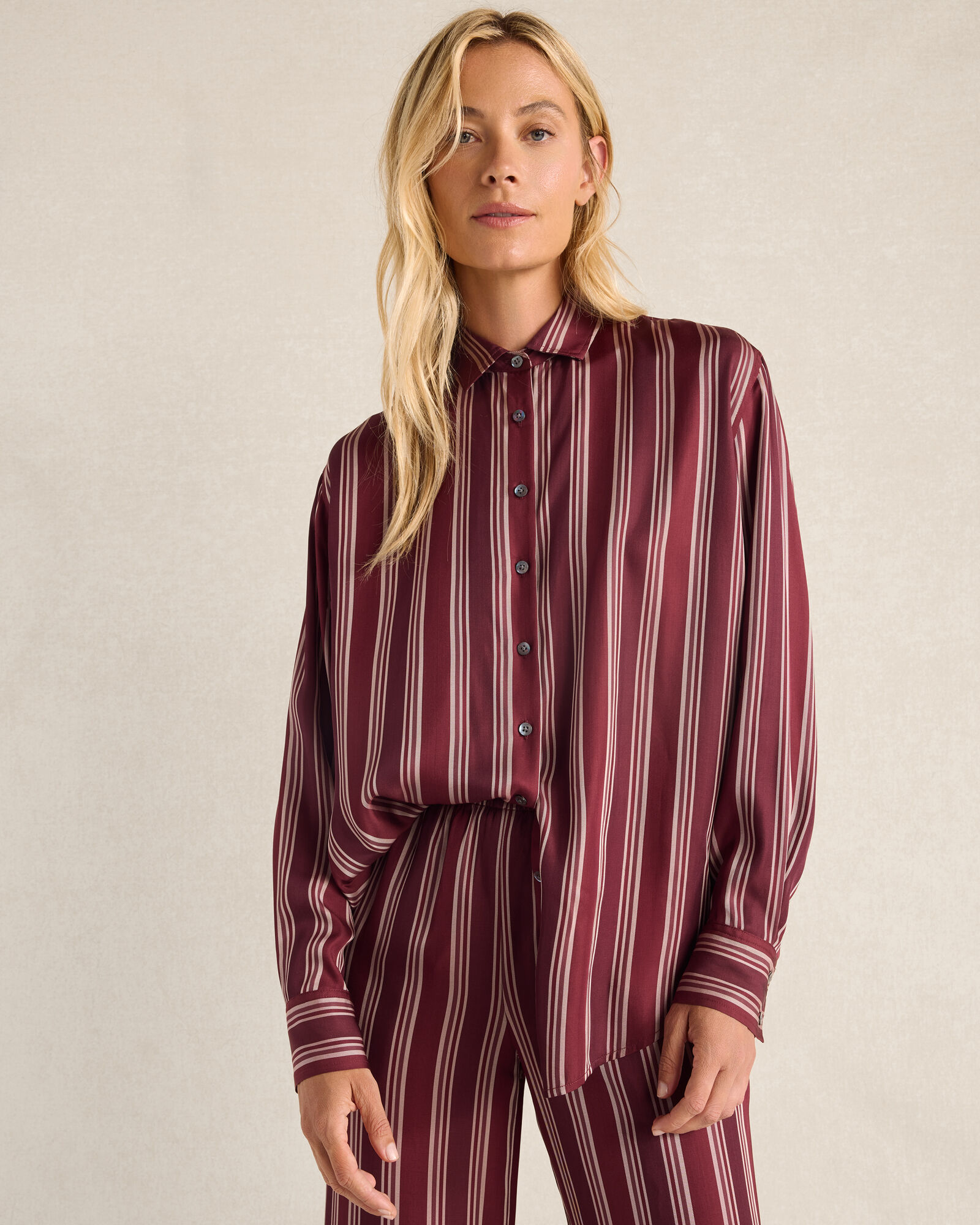 The Daily Shirt in Viscose Twill Stripe