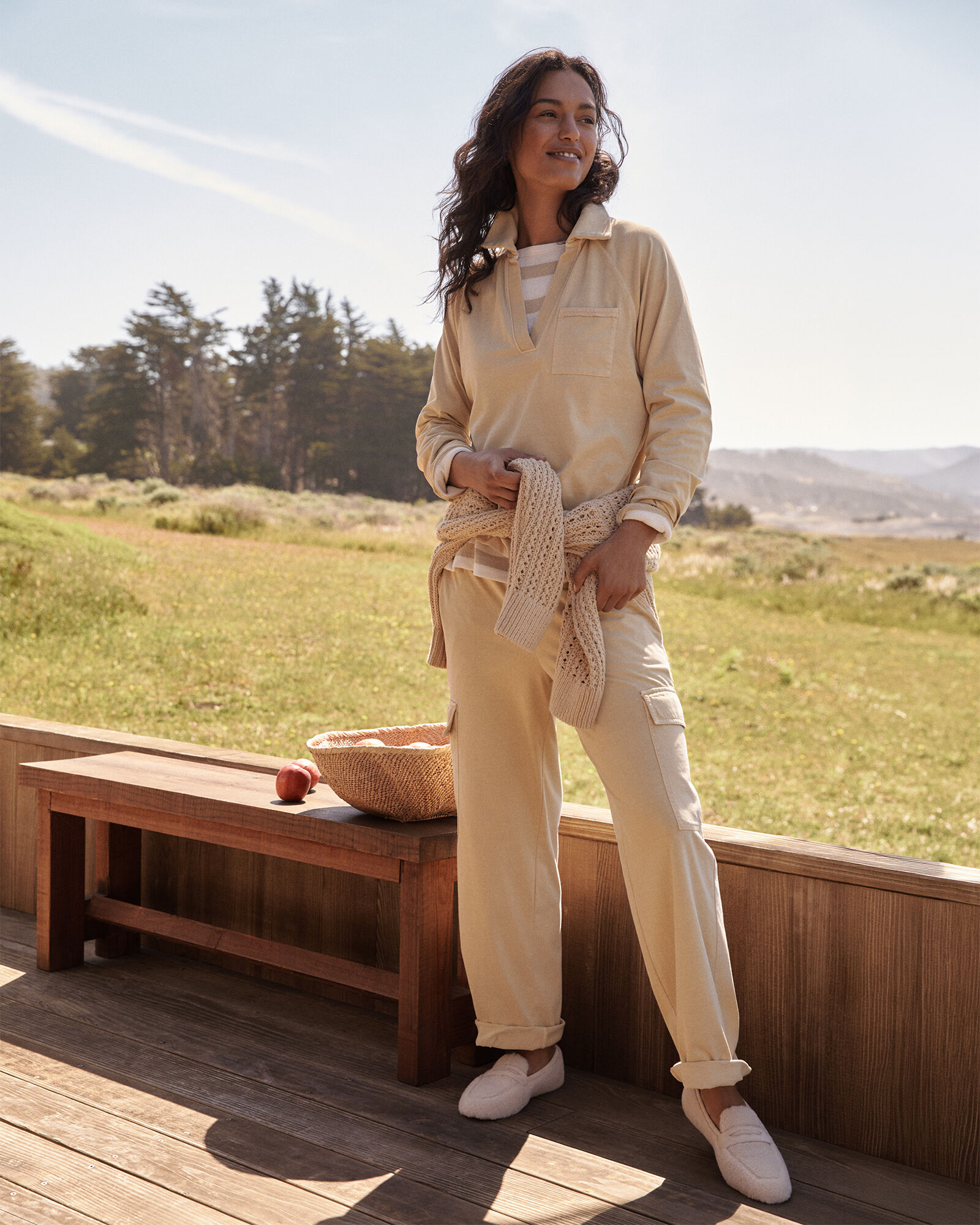 Garment-Dyed Organic Cotton Jersey Relaxed Cargo Pants