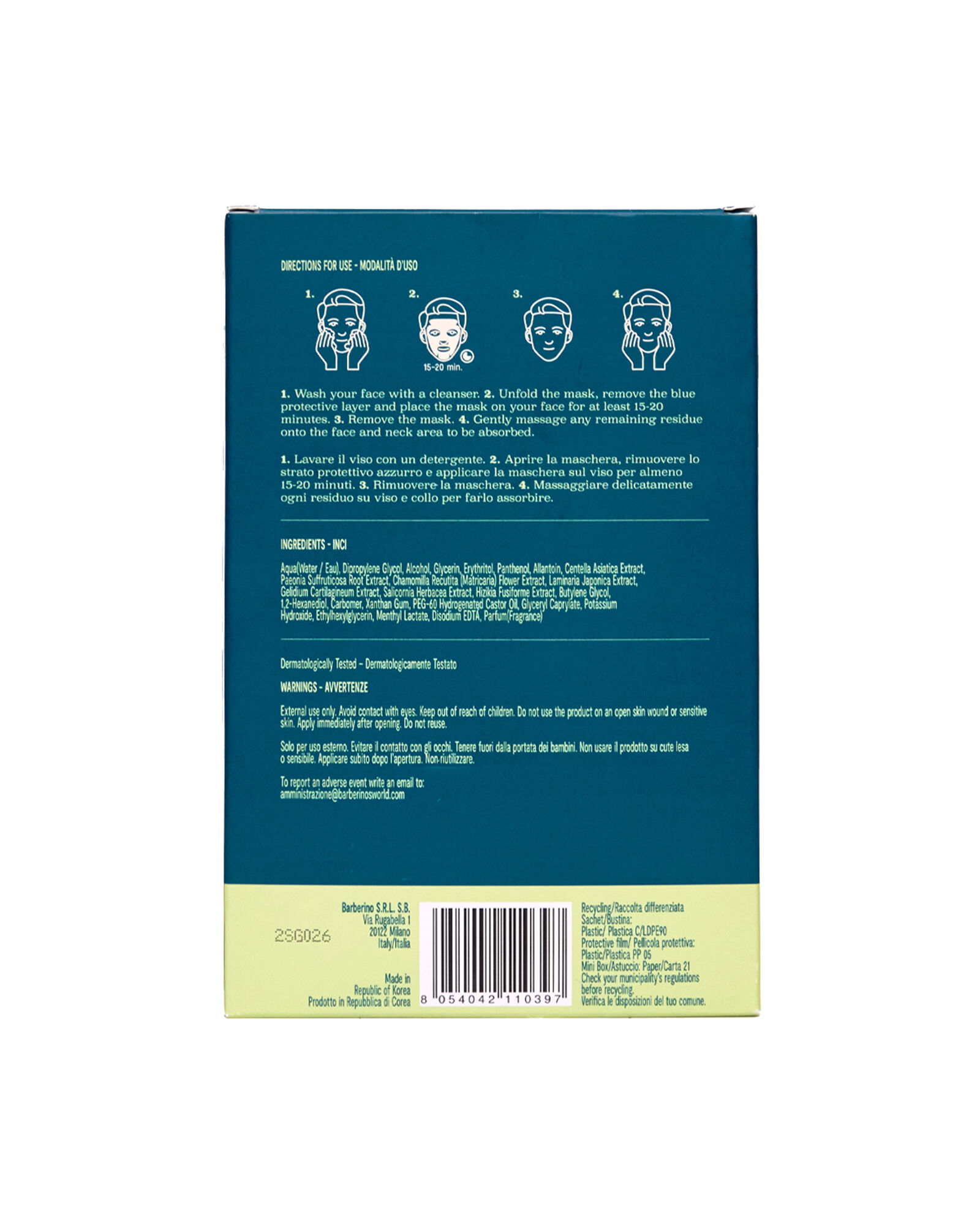 Barberino's Hydrating Mask Set