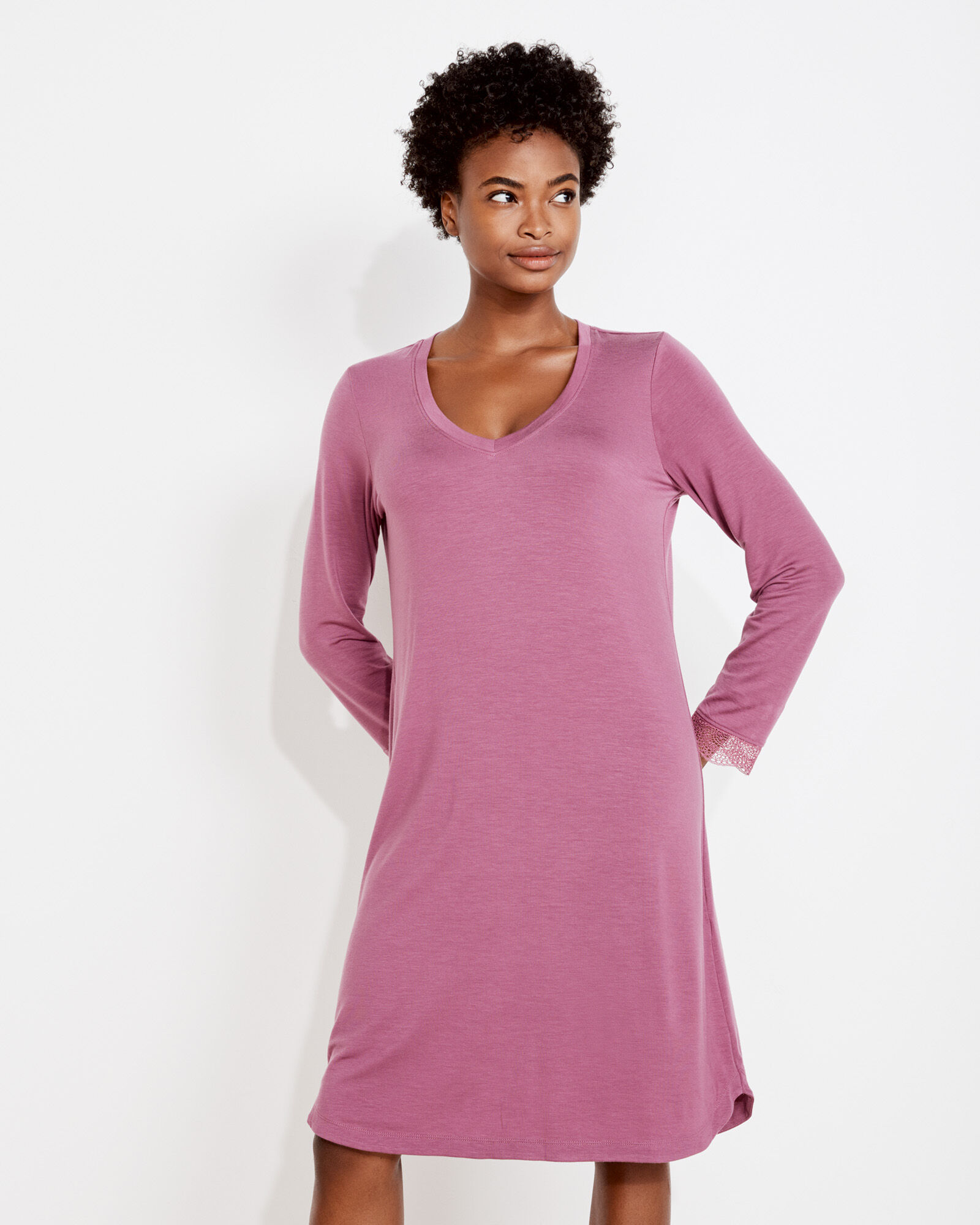 Dream Tencel Lace Sleeve V Neck Sleep Dress Haven Well Within