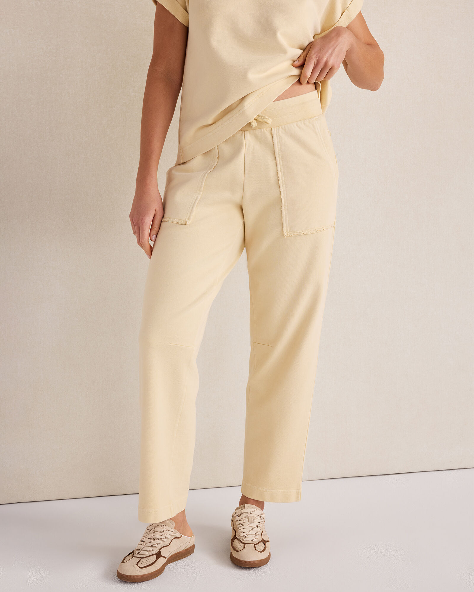 Garment-Dyed Organic Cotton Terry Pants