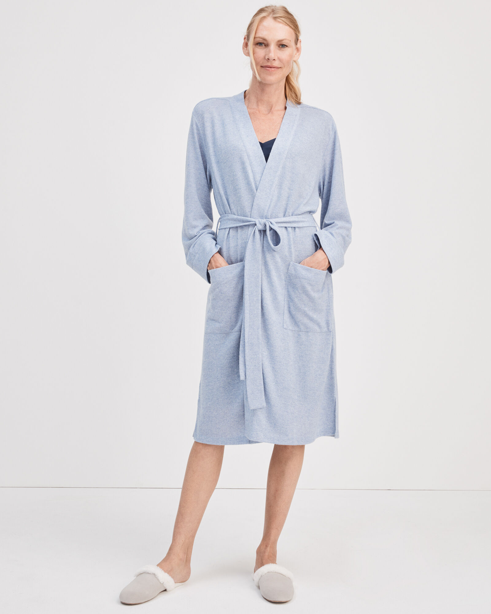 Marled Knit Patch Pocket Robe