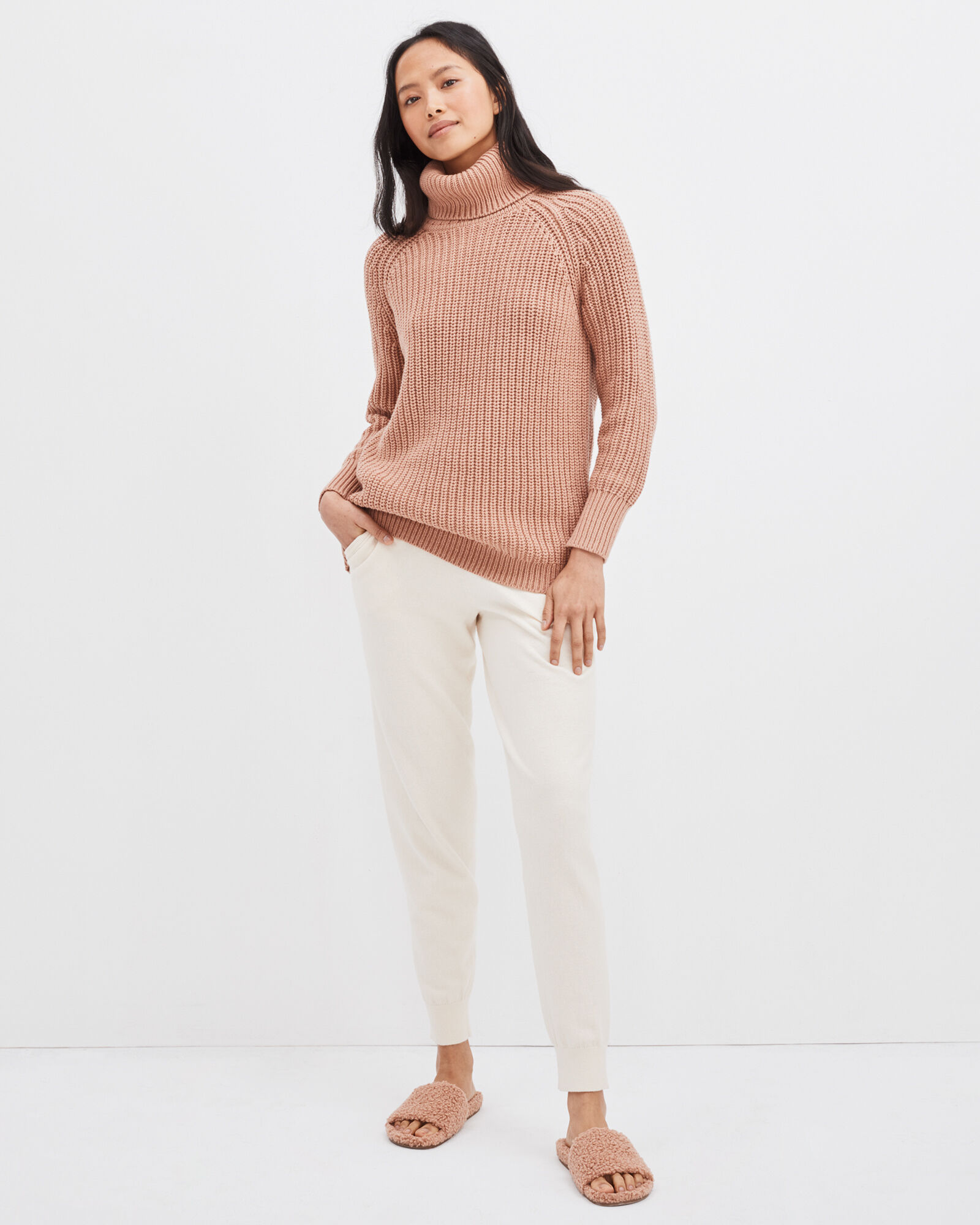 Shaker Knit Funnel Neck Sweater