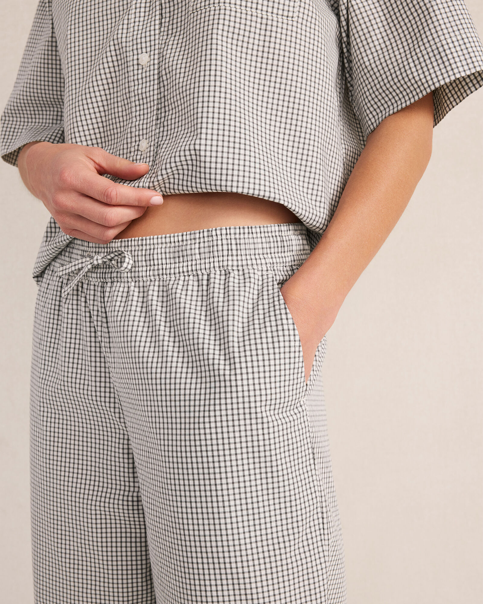 Organic Cotton Poplin Gingham Pajama Pants