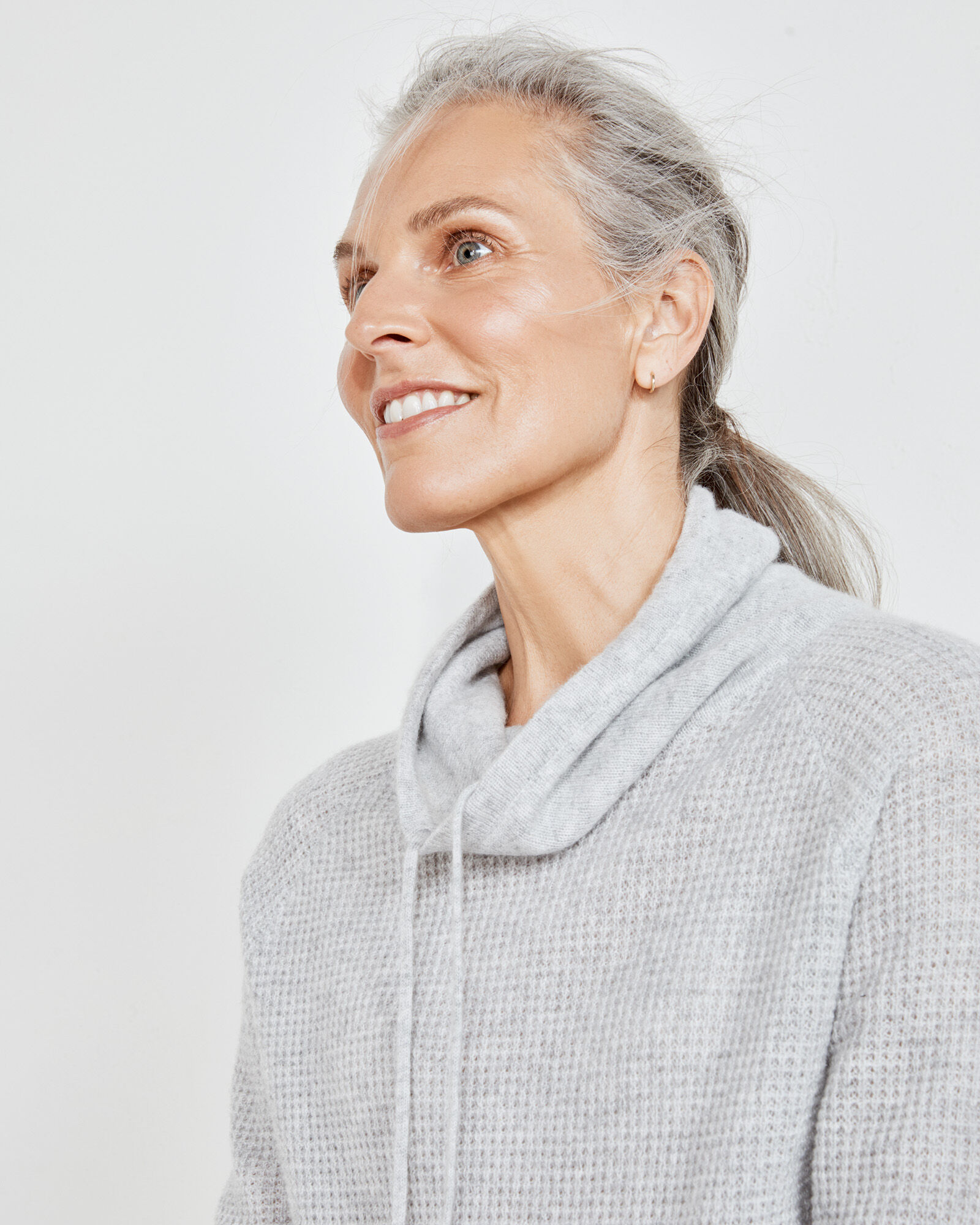 Pure Cashmere Waffle Texture Stitch Sweater