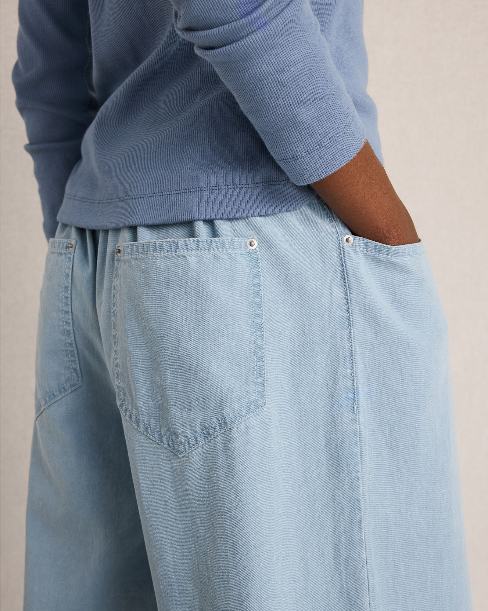 Organic Cotton Denim Wide Leg Pants