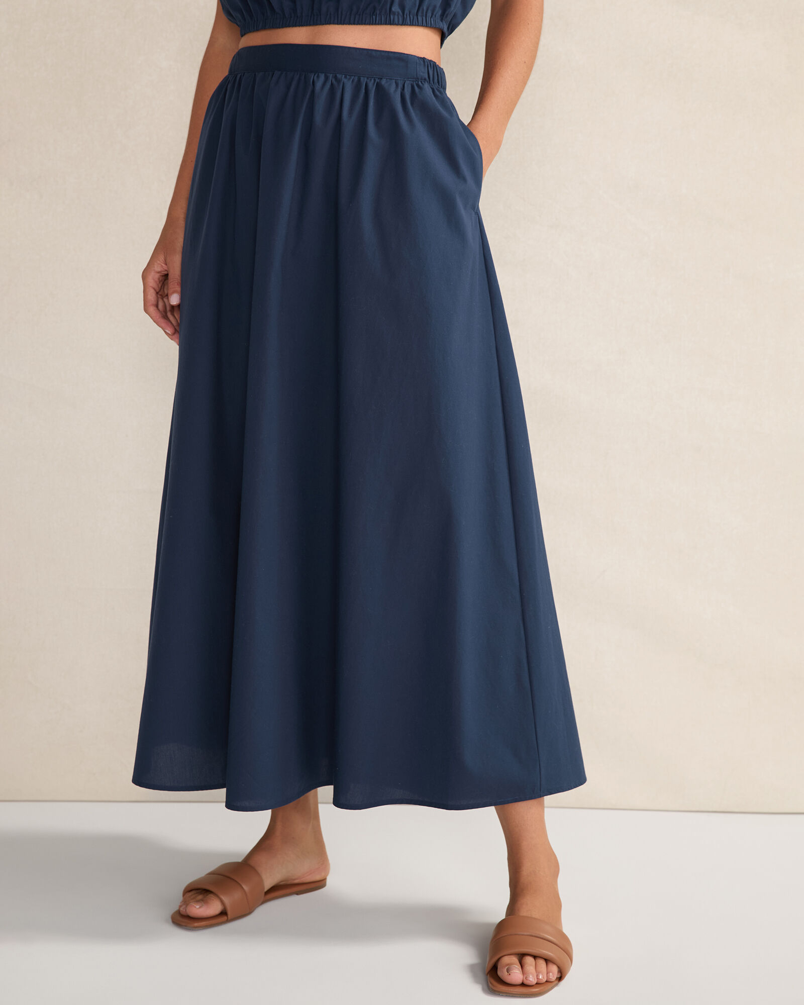 Organic Cotton Poplin Maxi Skirt Haven Well Within
