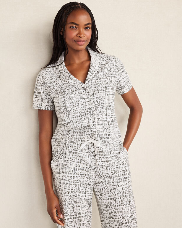 Organic Cotton Jersey Pebble Print Pajama Top
