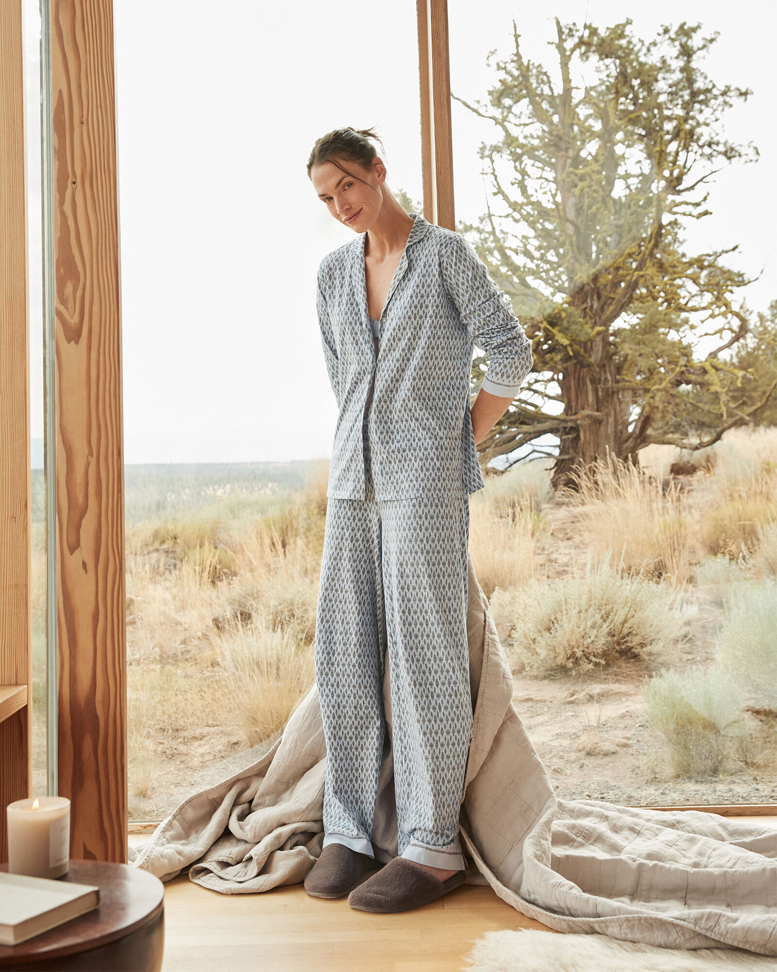 Organic Cotton Jersey Ikat Pajama Set