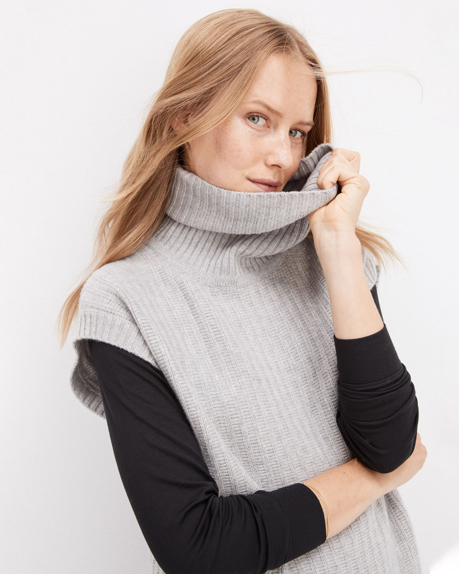 Heathered sherpa turtleneck tunic sale