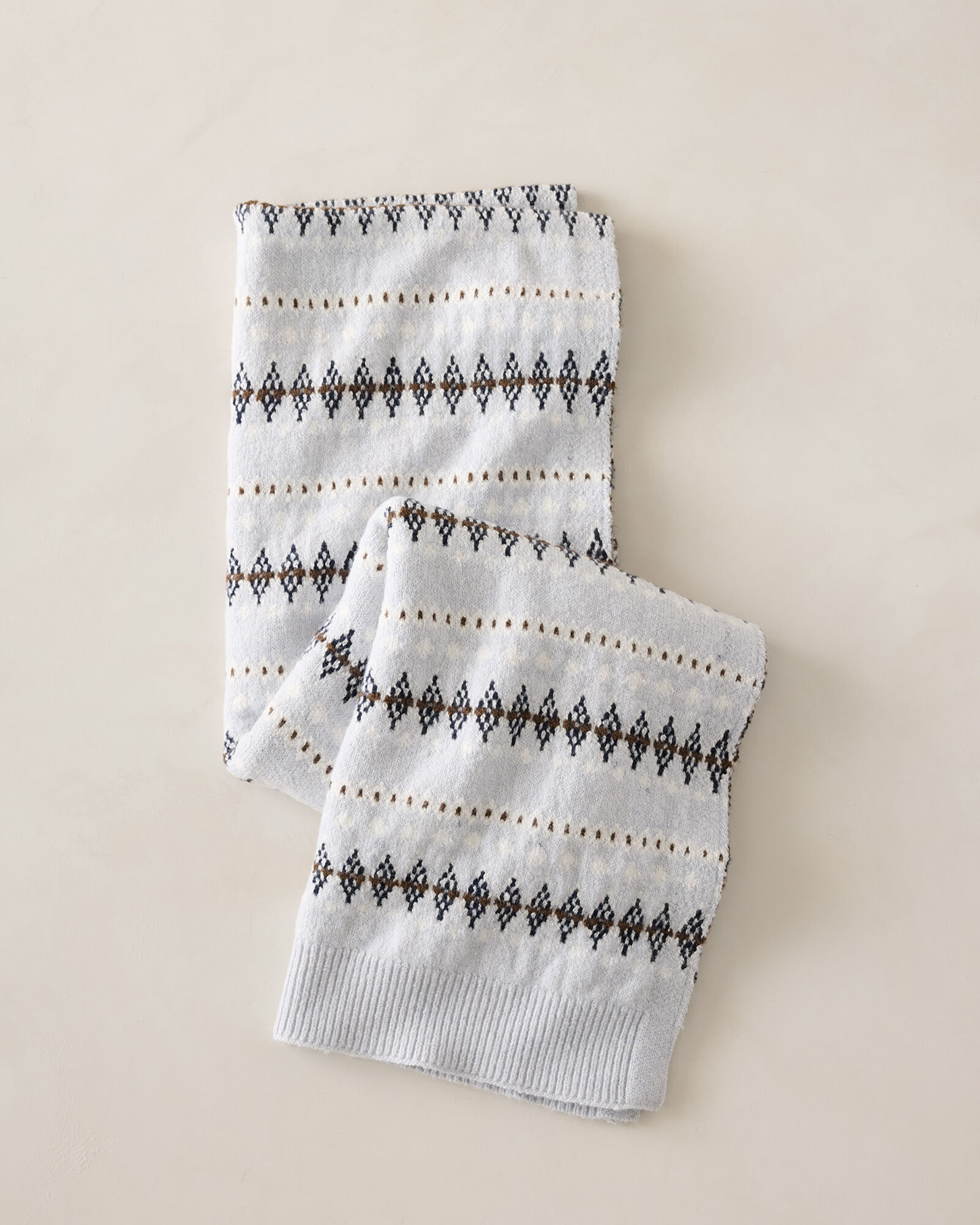 Organic Cotton Blend Nordic Fair Isle Scarf