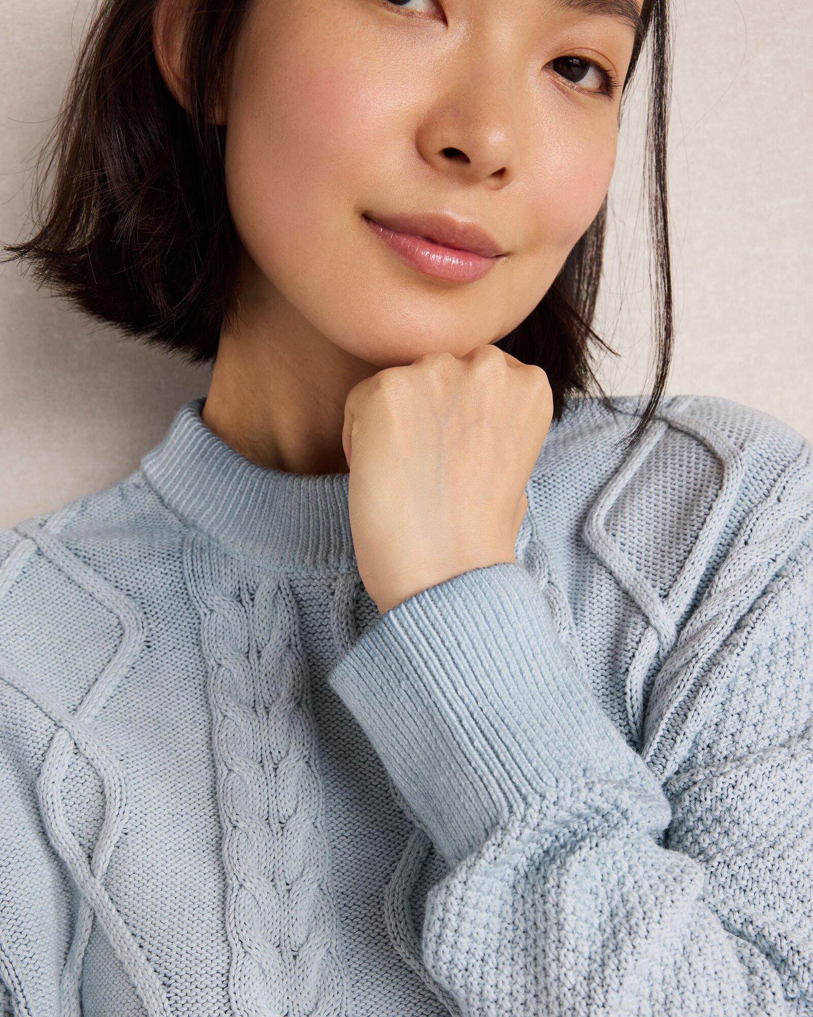 Cotton Cable Knit Gradient Dye Sweater