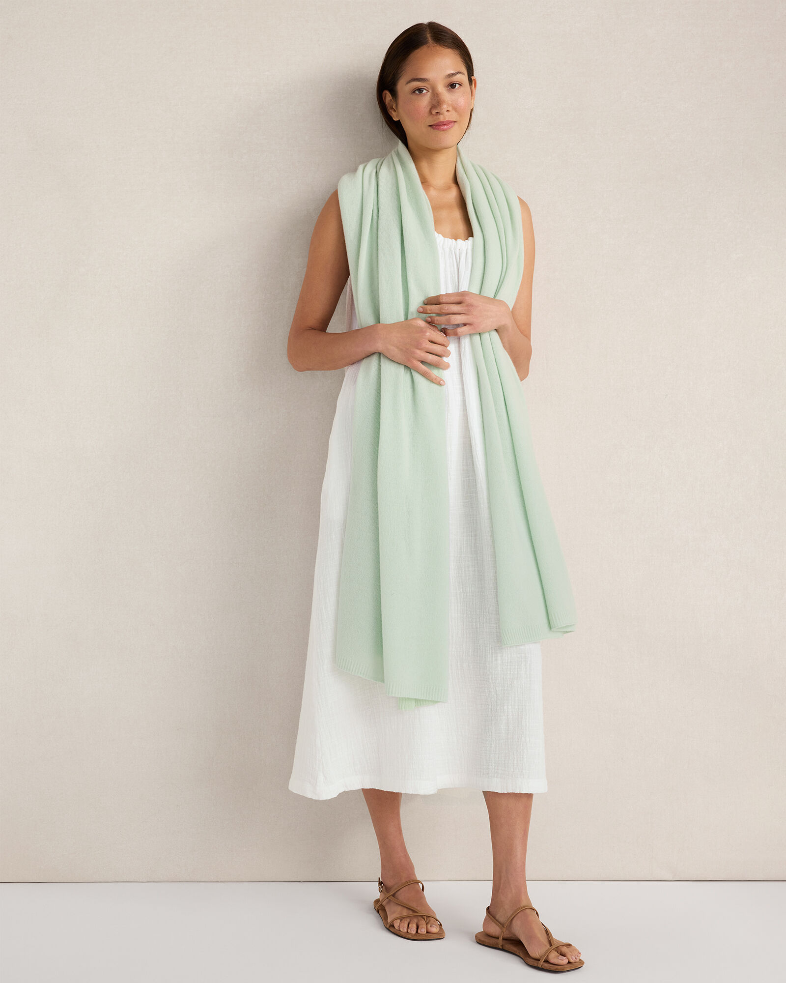 Textured Cotton Gauze Flowy Midi Dress