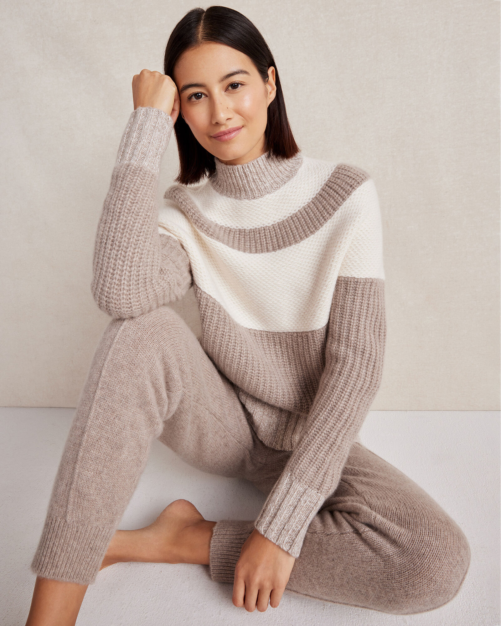 Cashmere Colorblock Yoke Sweater | Haven Well Within