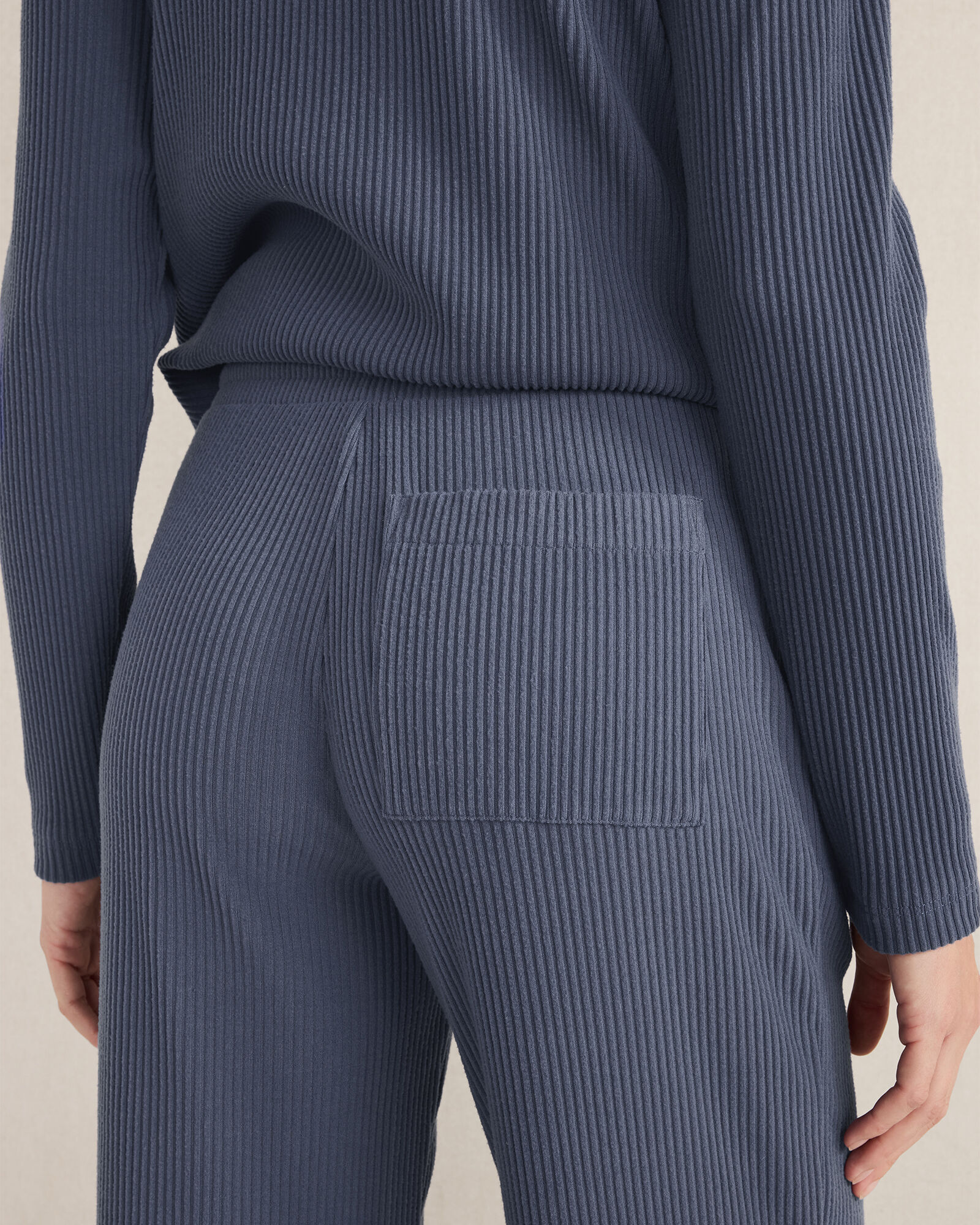 Ottoman Rib Straight Leg Pants
