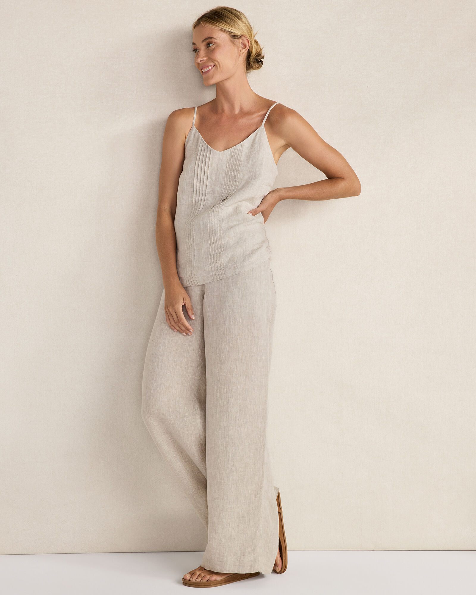 Linen Pintuck Cami