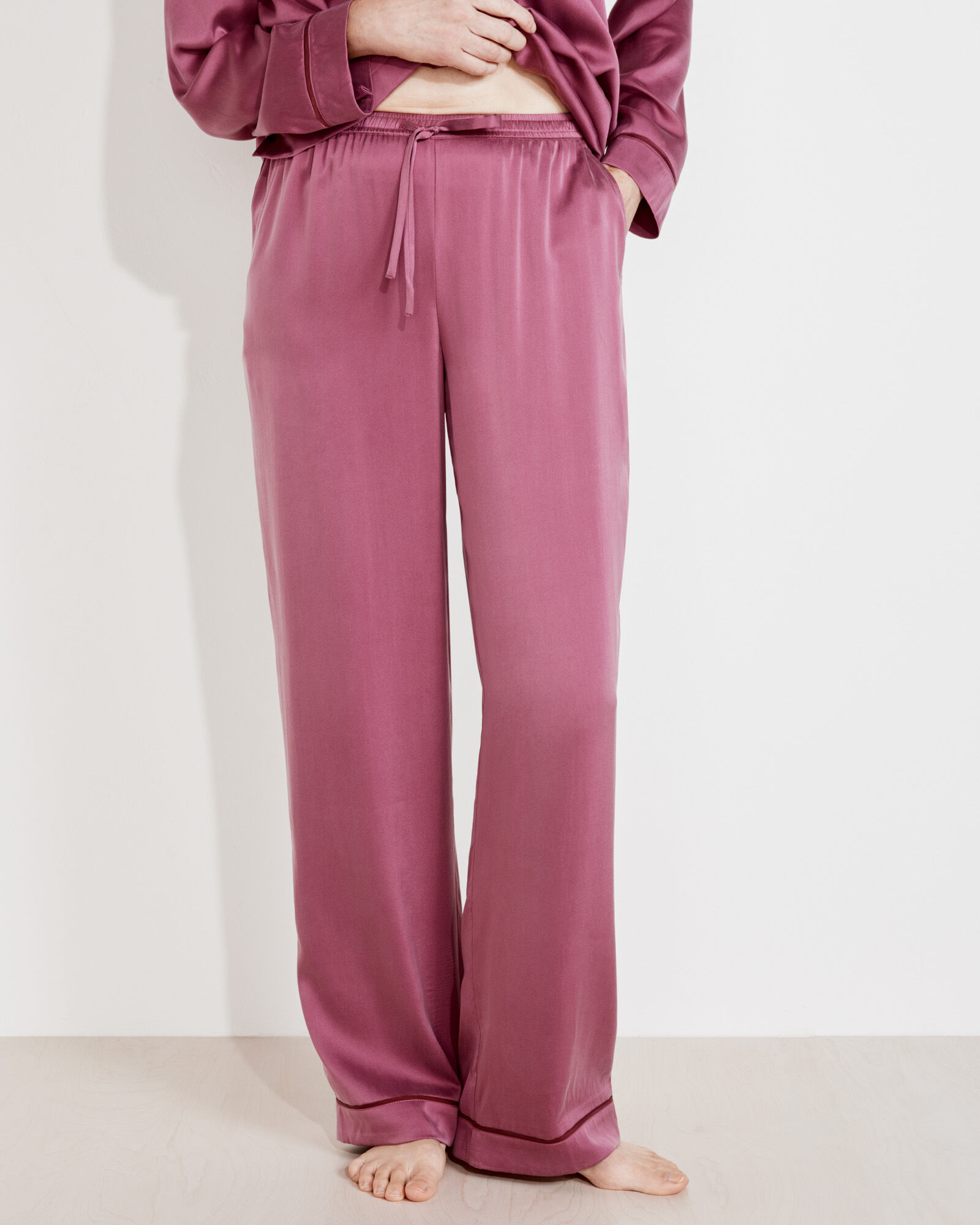 Silk drawstring pajama pants best sale