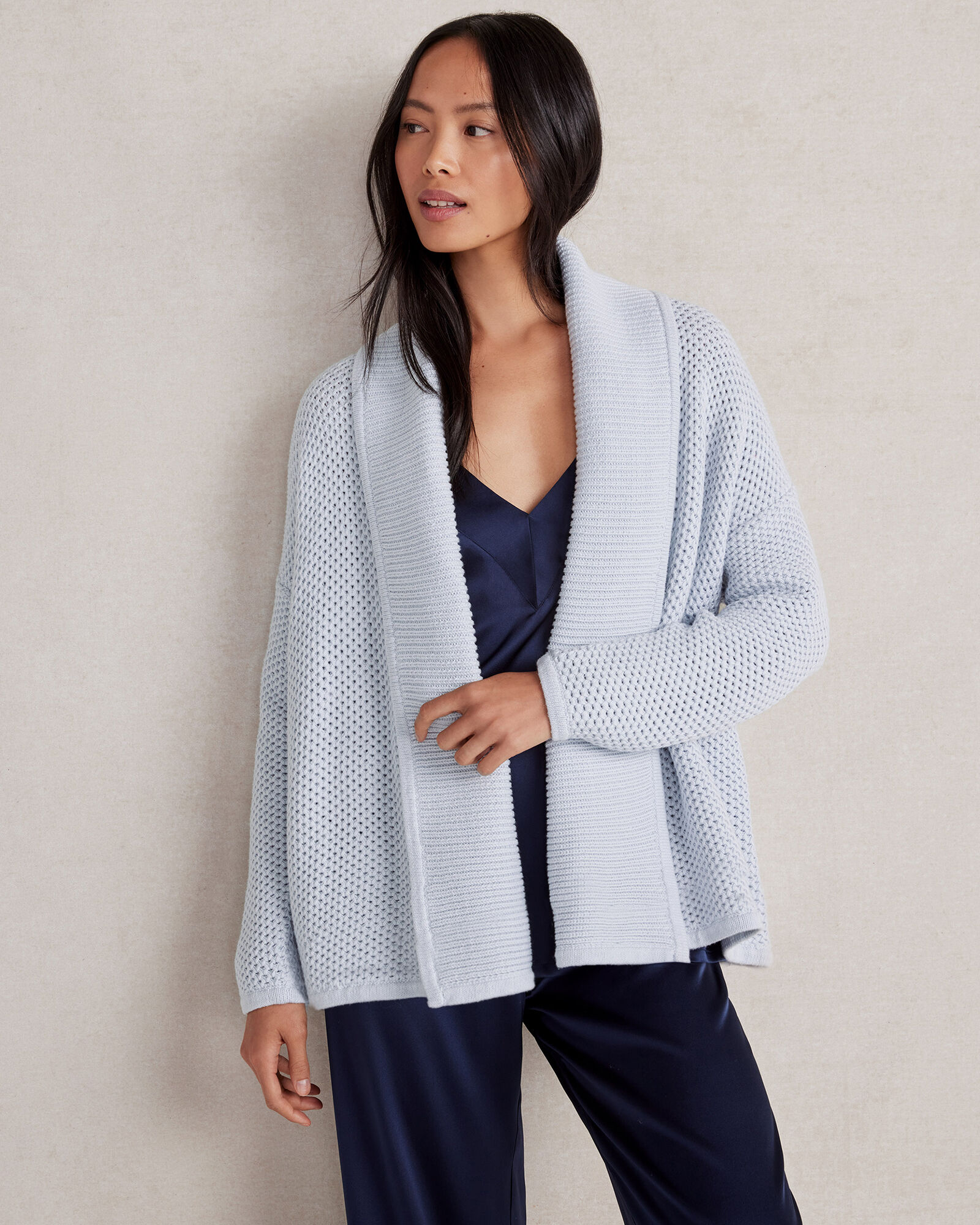 Cotton shawl cardigan deals