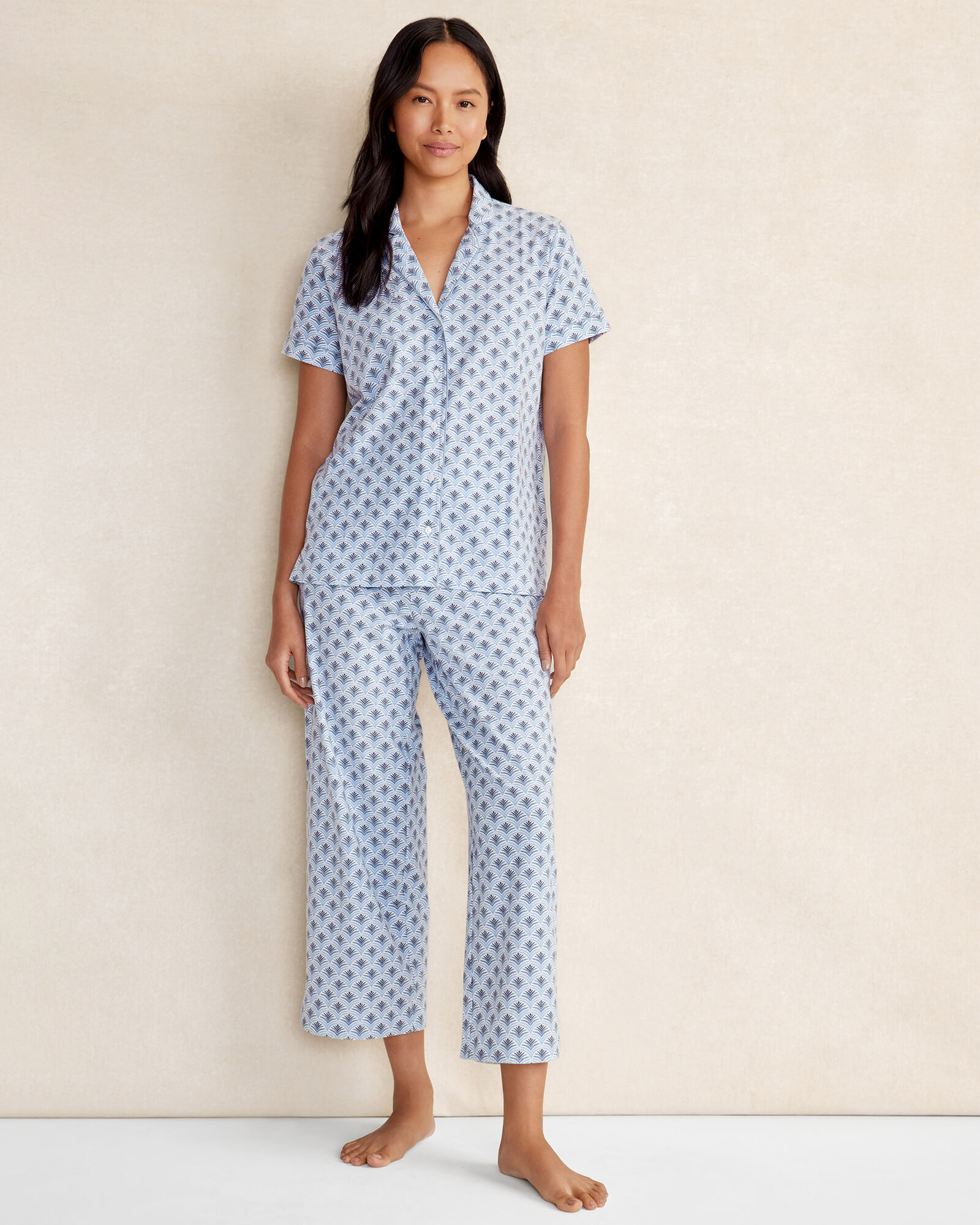 Organic Cotton Jersey Fern Scallop Sleep Set Haven Well Within