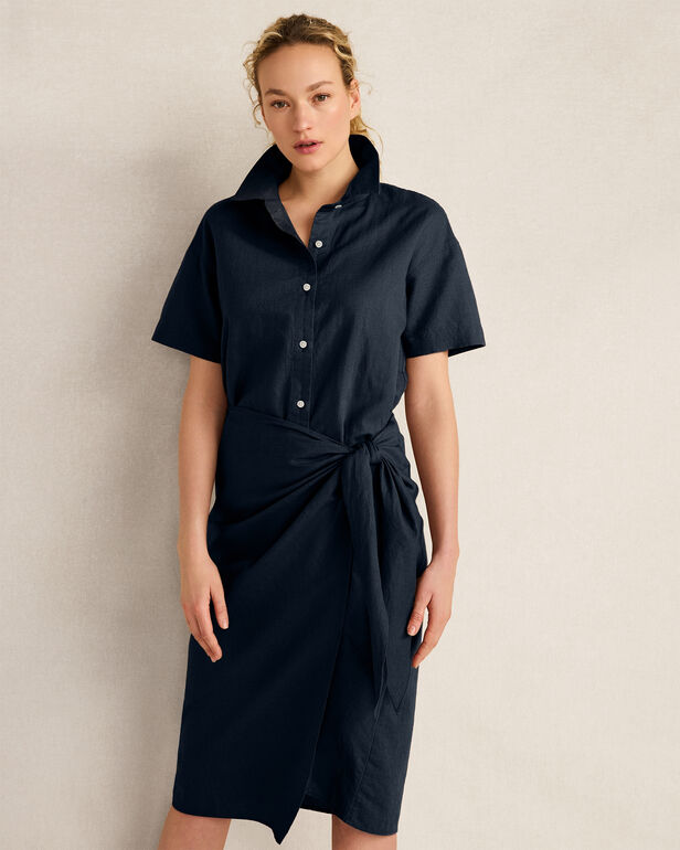 Organic Cotton Linen Wrap Dress