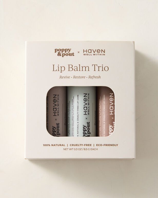 Poppy &amp; Pout x Haven Well Within Lip Balm Trio