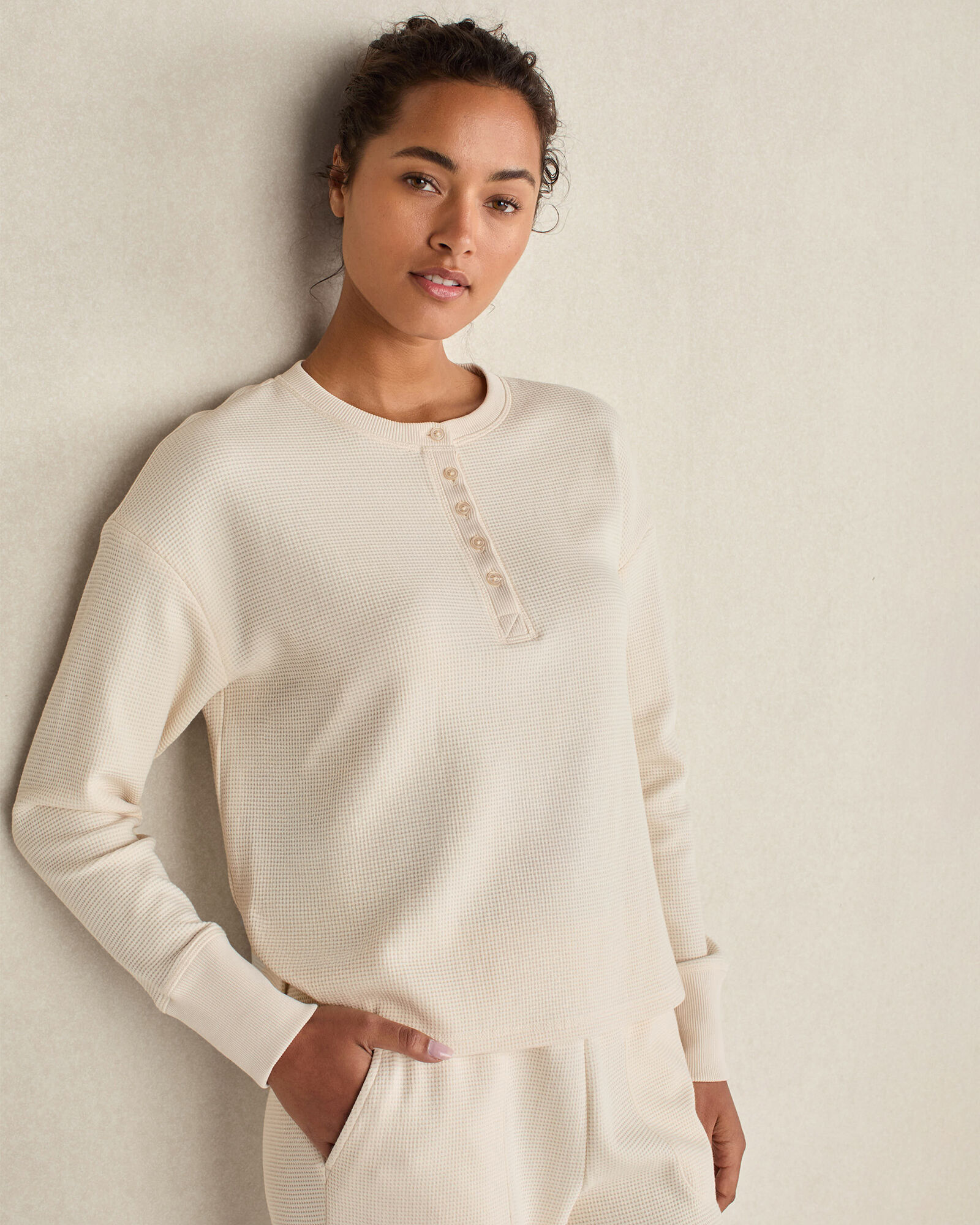 Resti Organic Cotton Waffle Henley