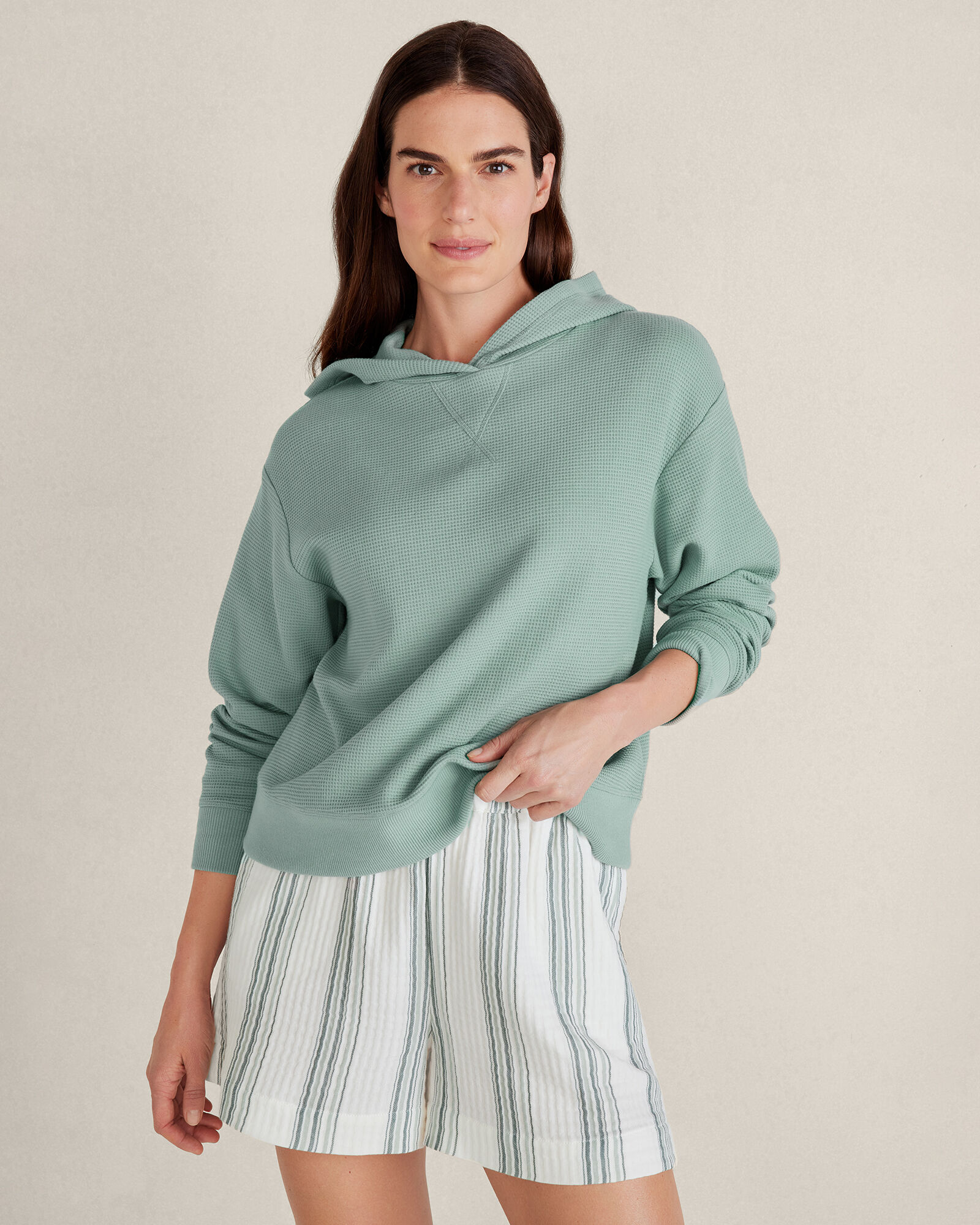 Organic Cotton Waffle Knit Hoodie | Haven Well Within
