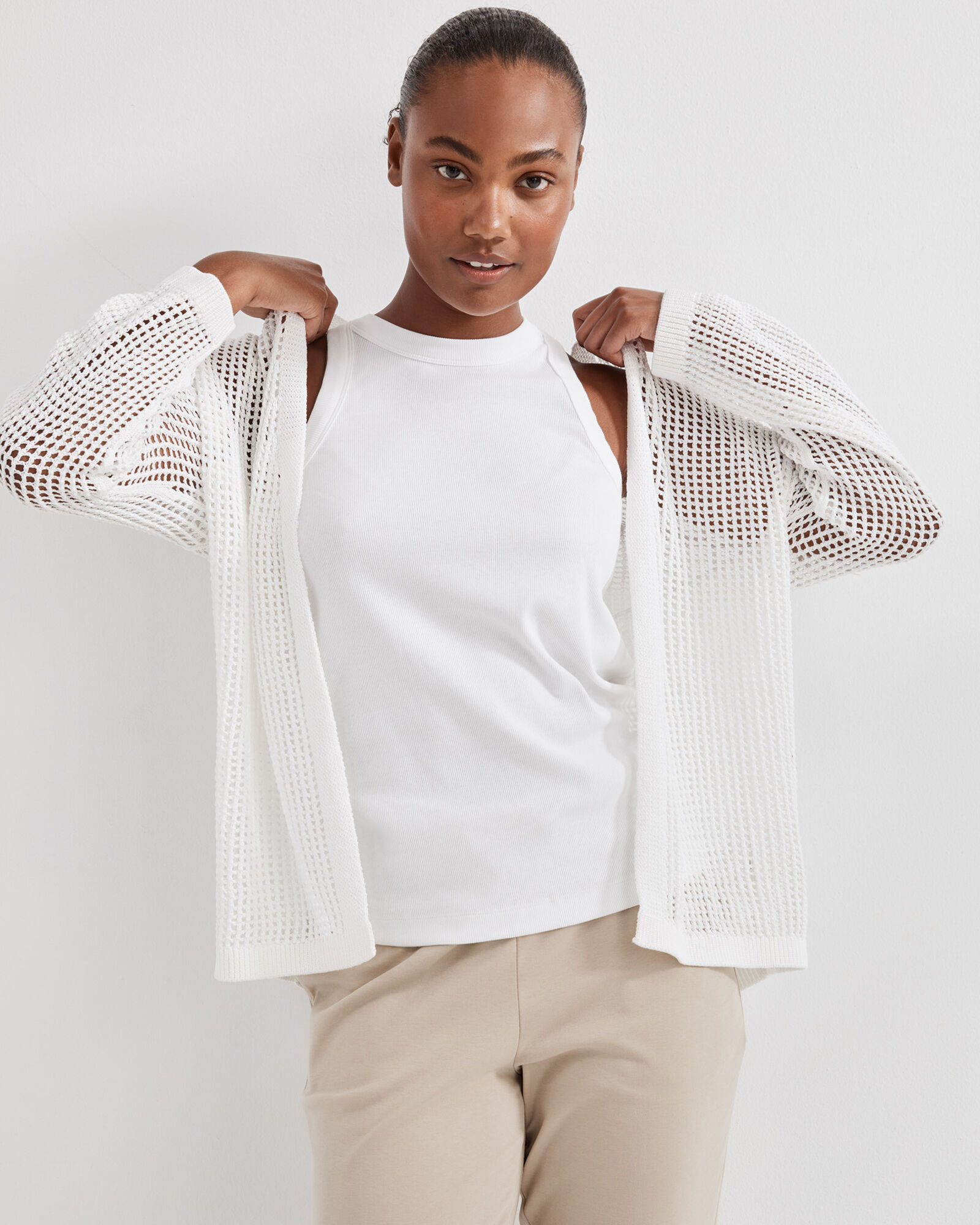 Organic Cotton Open Stitch Cardigan