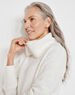 Pure Cashmere Cable Knit Cowl Neck Sweater