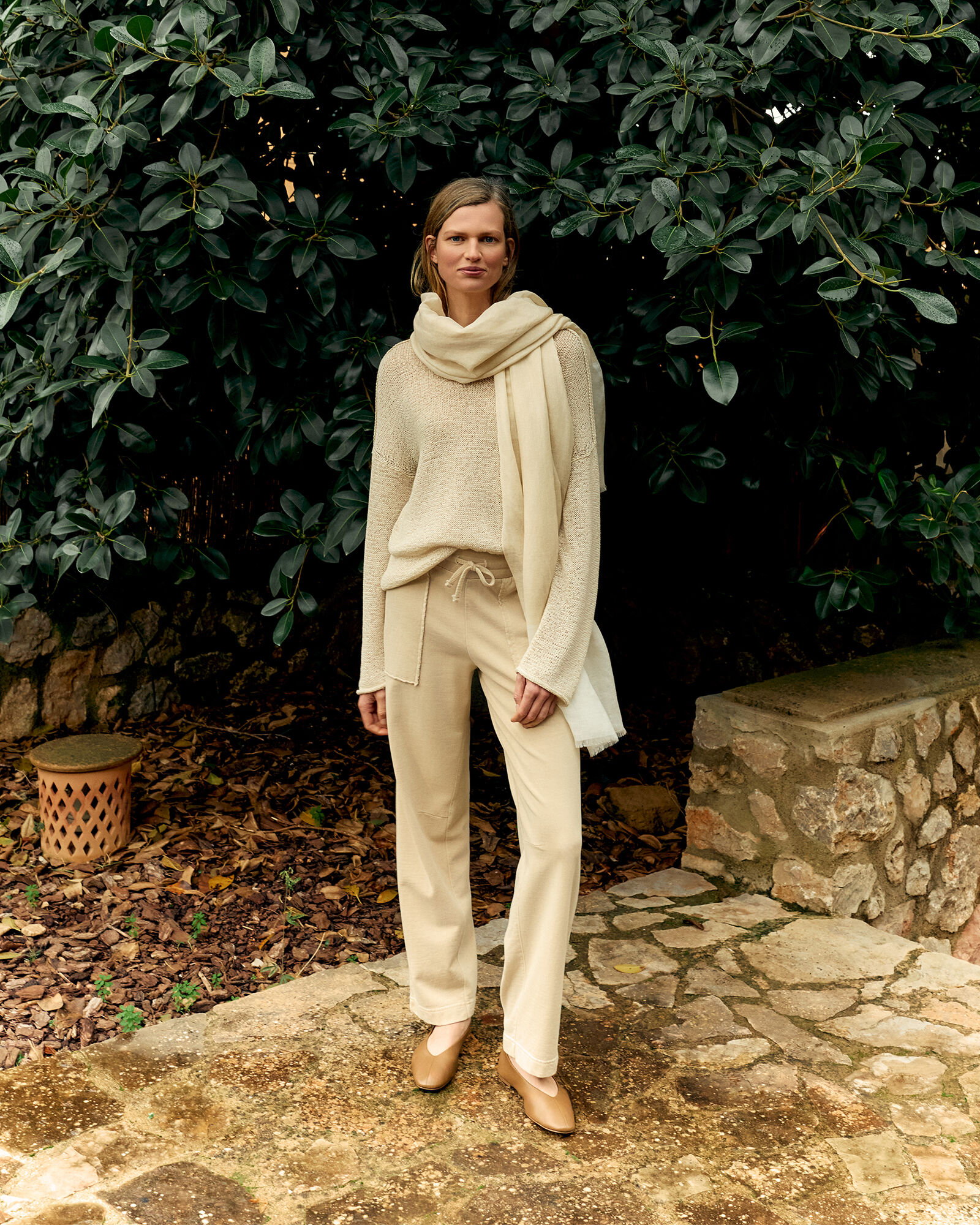Garment-Dyed Organic Cotton Terry Pants