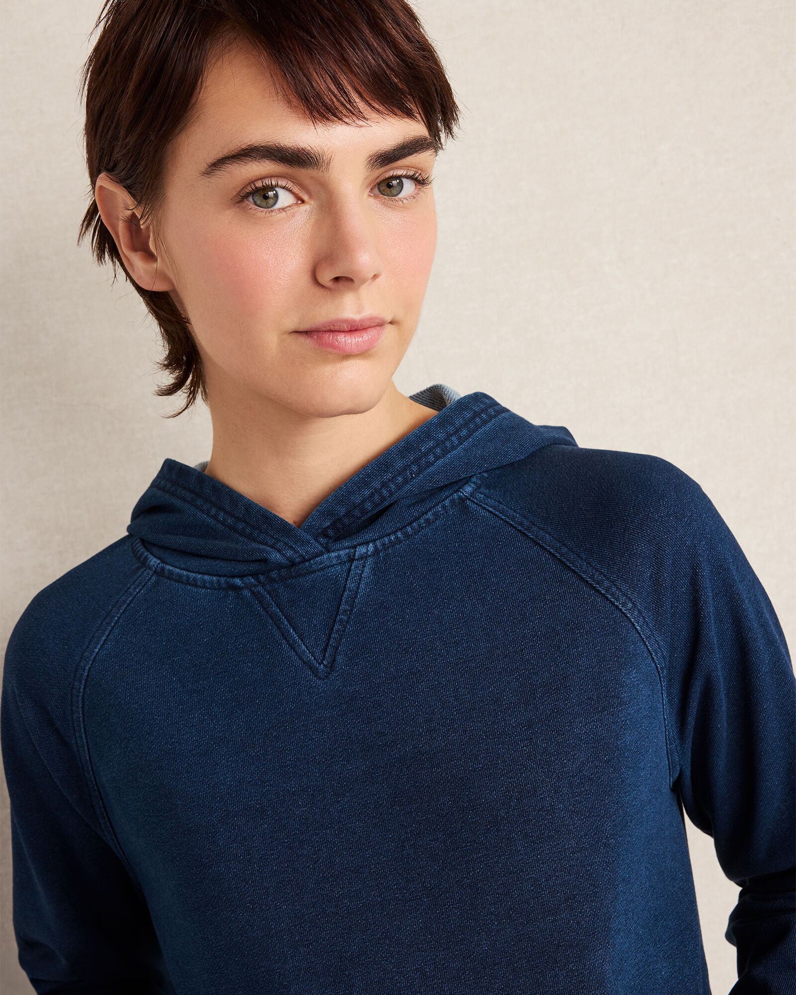 Indigo Cotton Terry Hoodie
