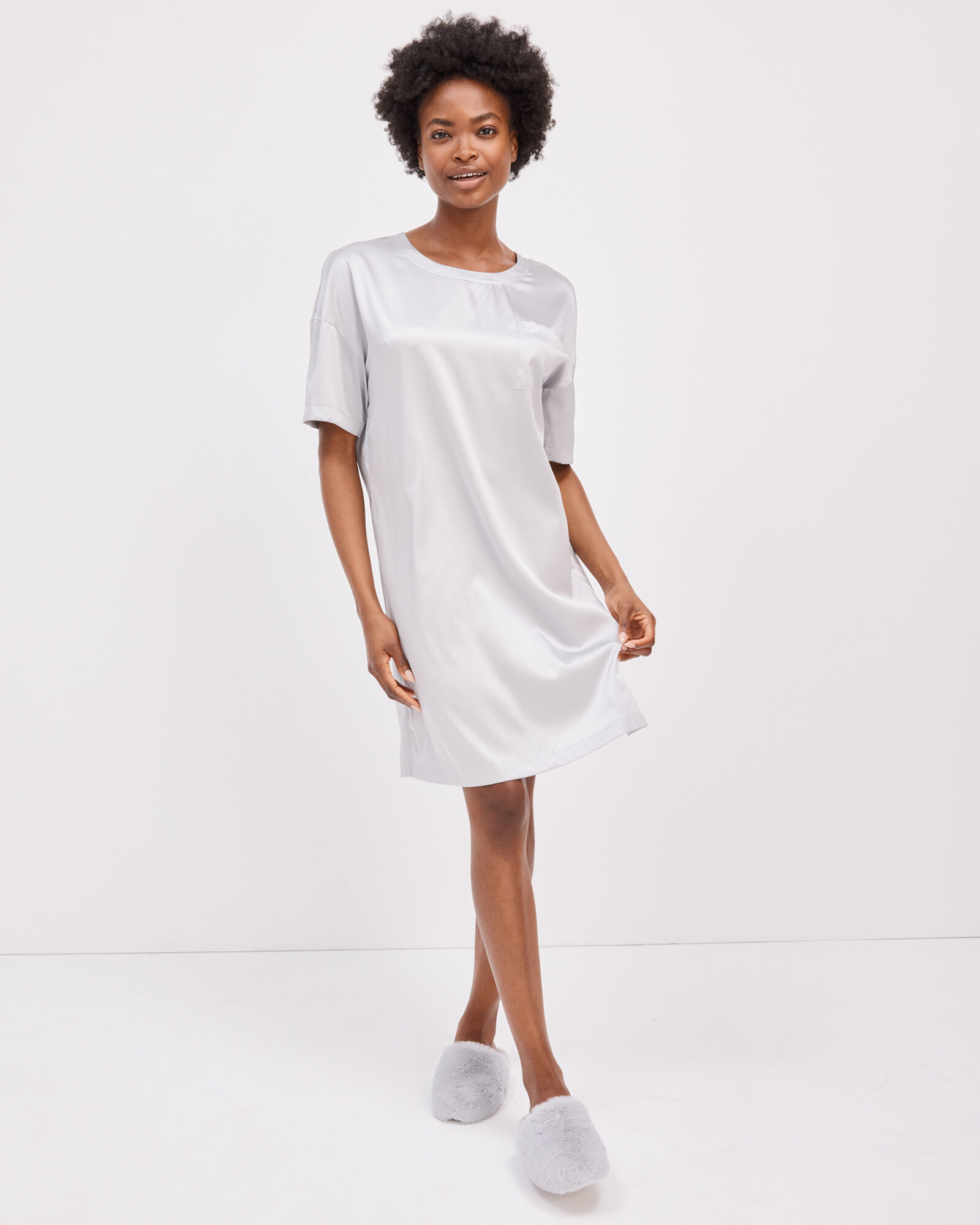 Silk tee shirt dress cheap