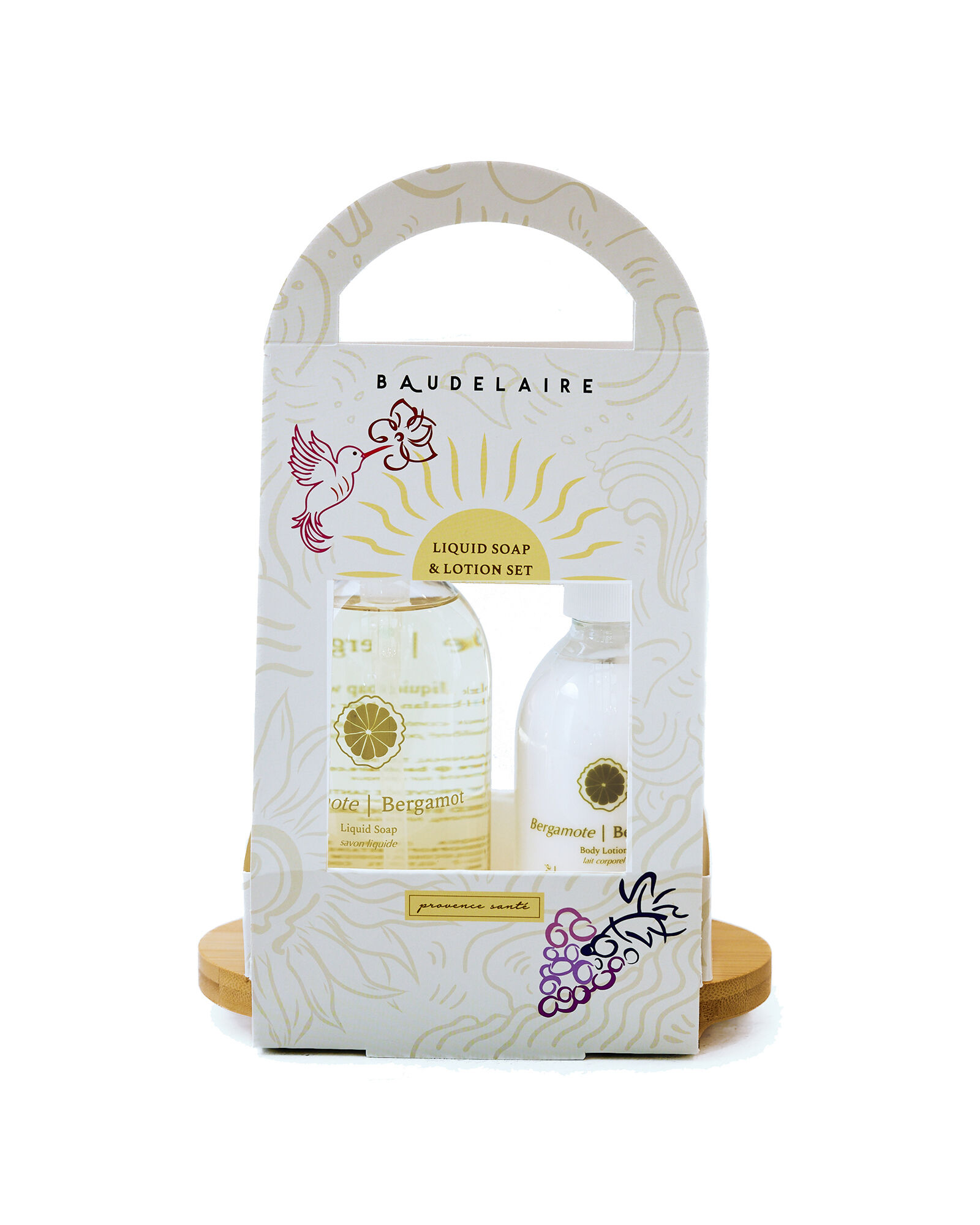 Baudelaire Provence Sant&eacute; Soap, Lotion, &amp; Bamboo Tray Set
