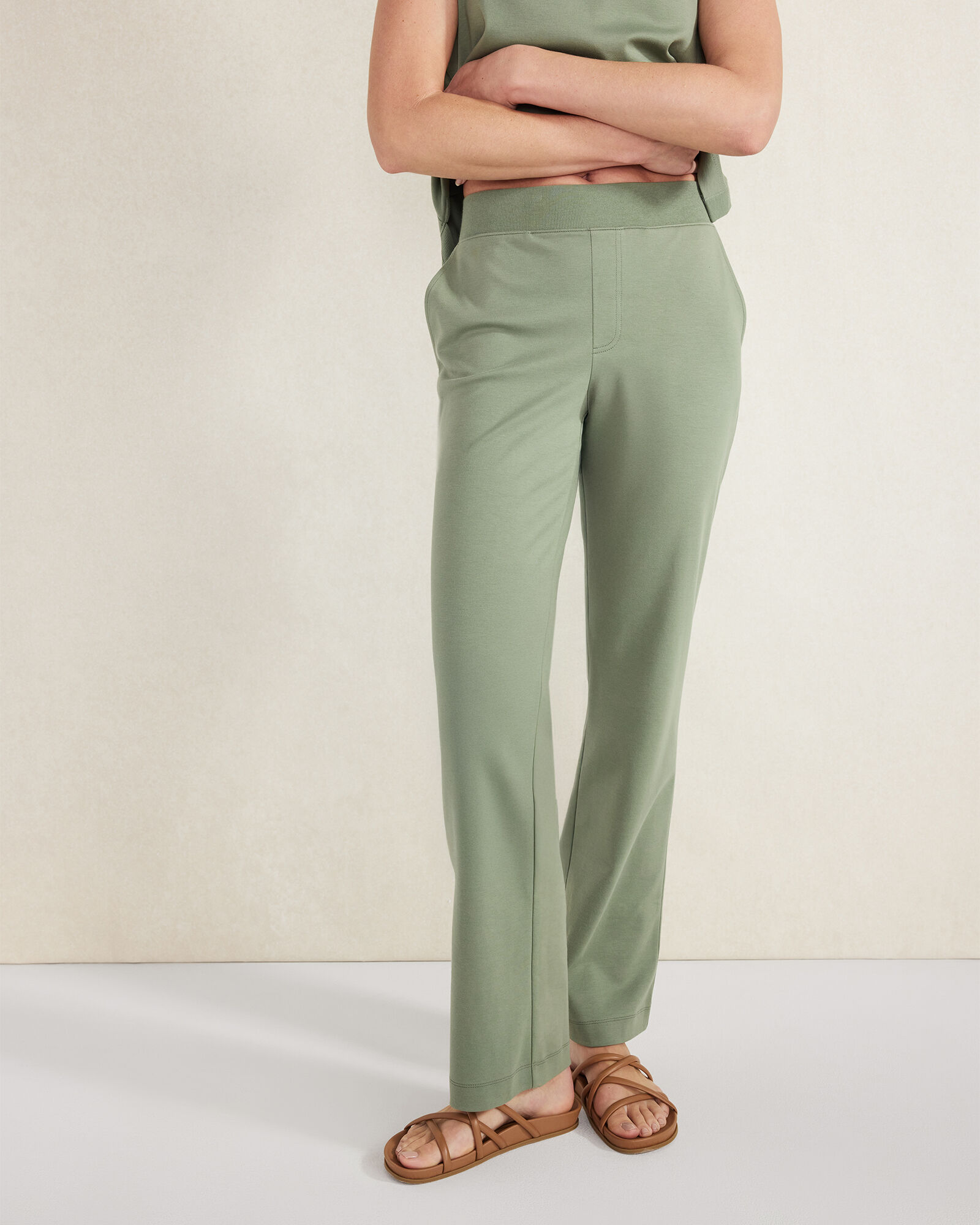 Organic Cotton Interlock Boot Cut Pants